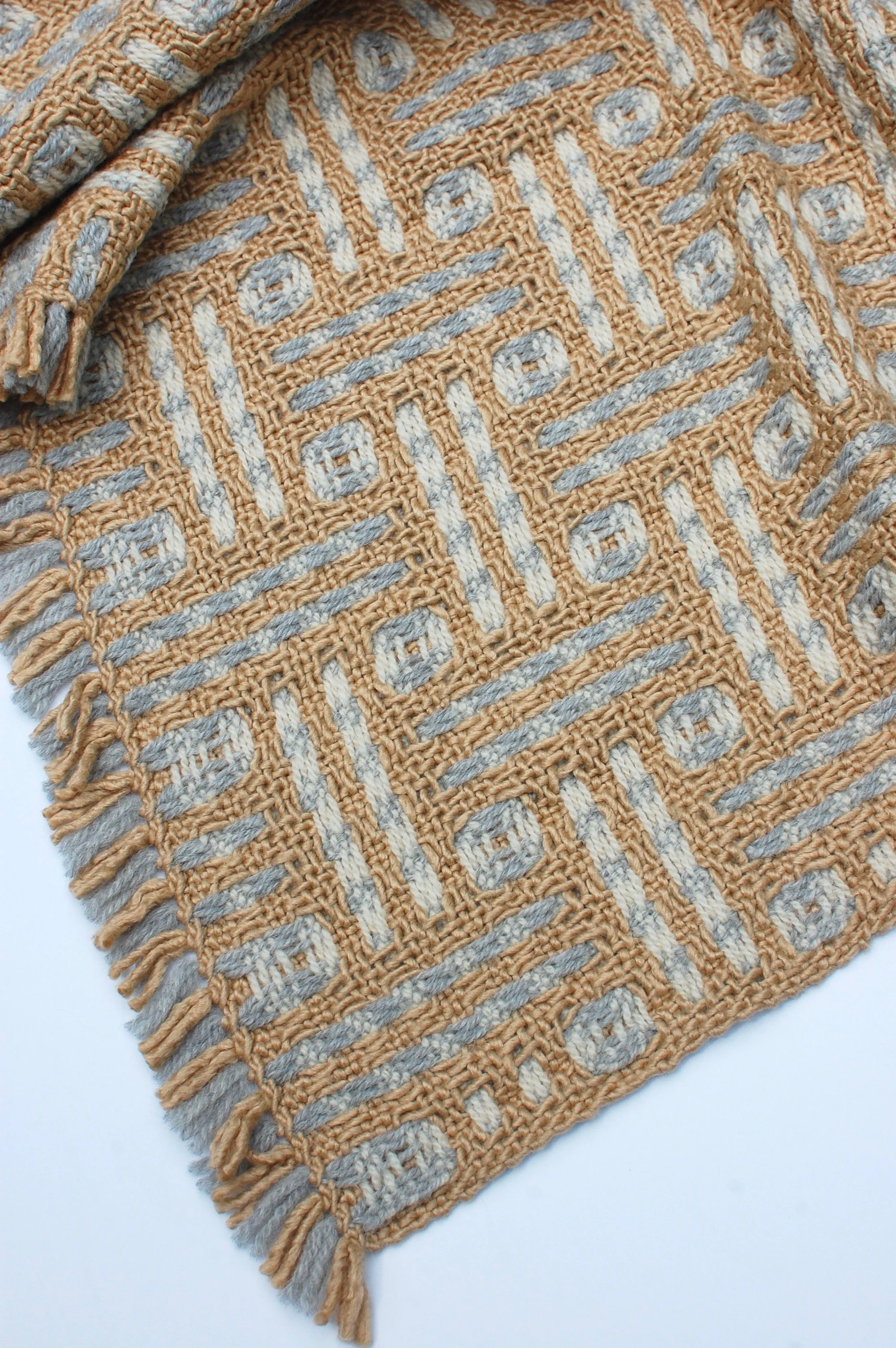 Modern geometric design handwoven blanket