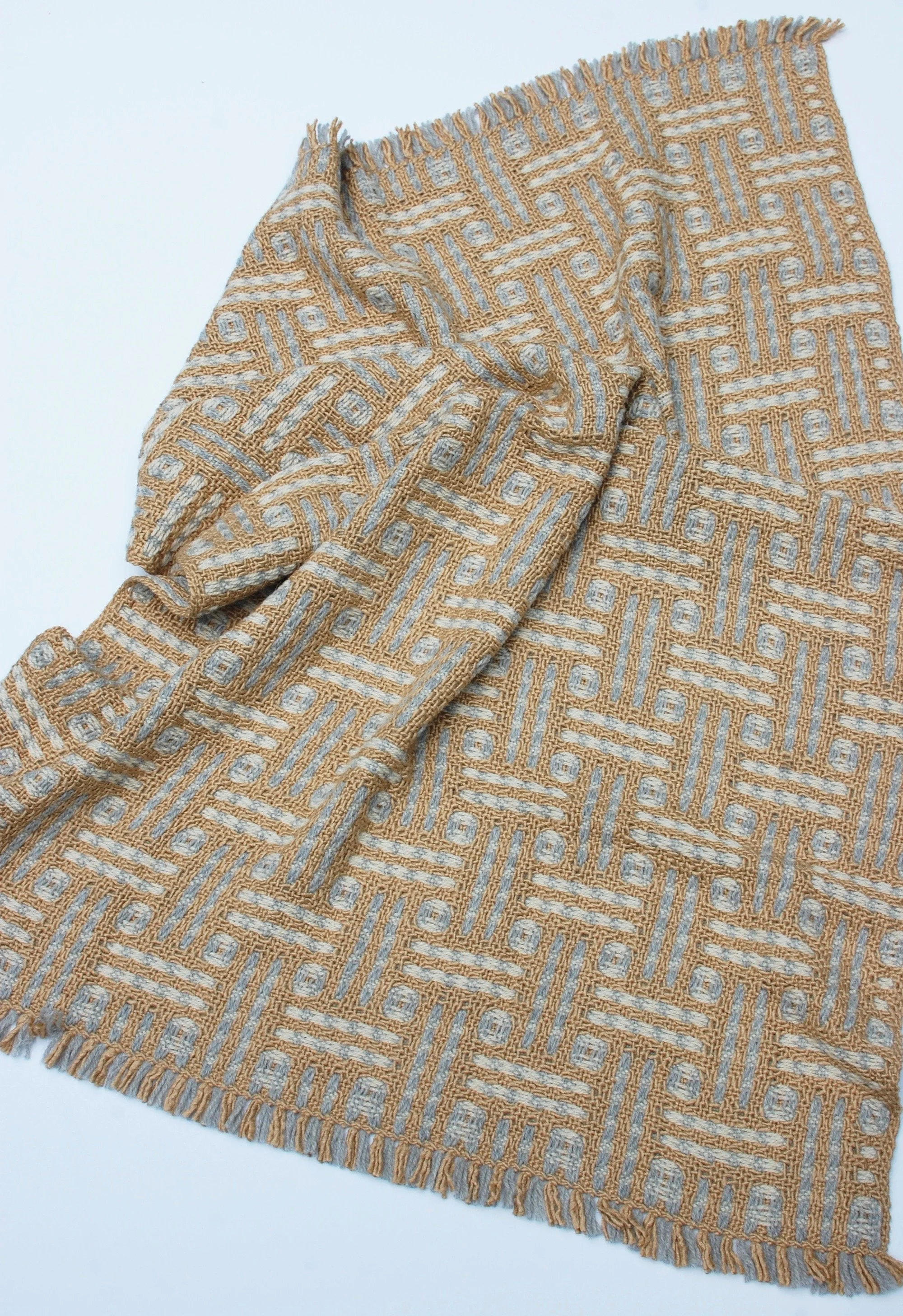 Soft geometric design modern handwoven blanket