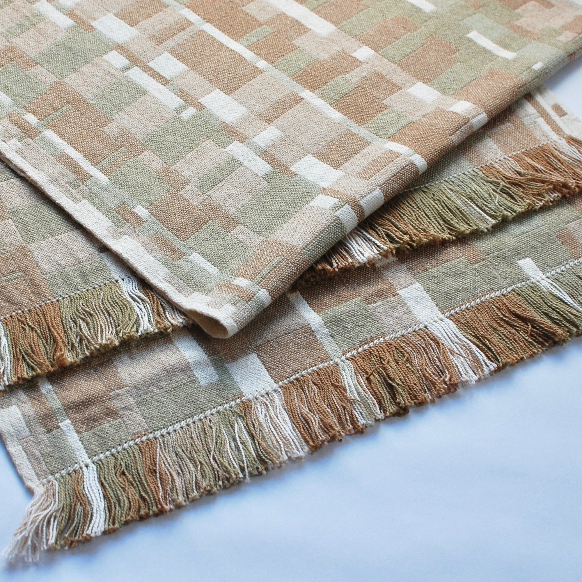 handwoven doubleweave textile with color-grown cotton