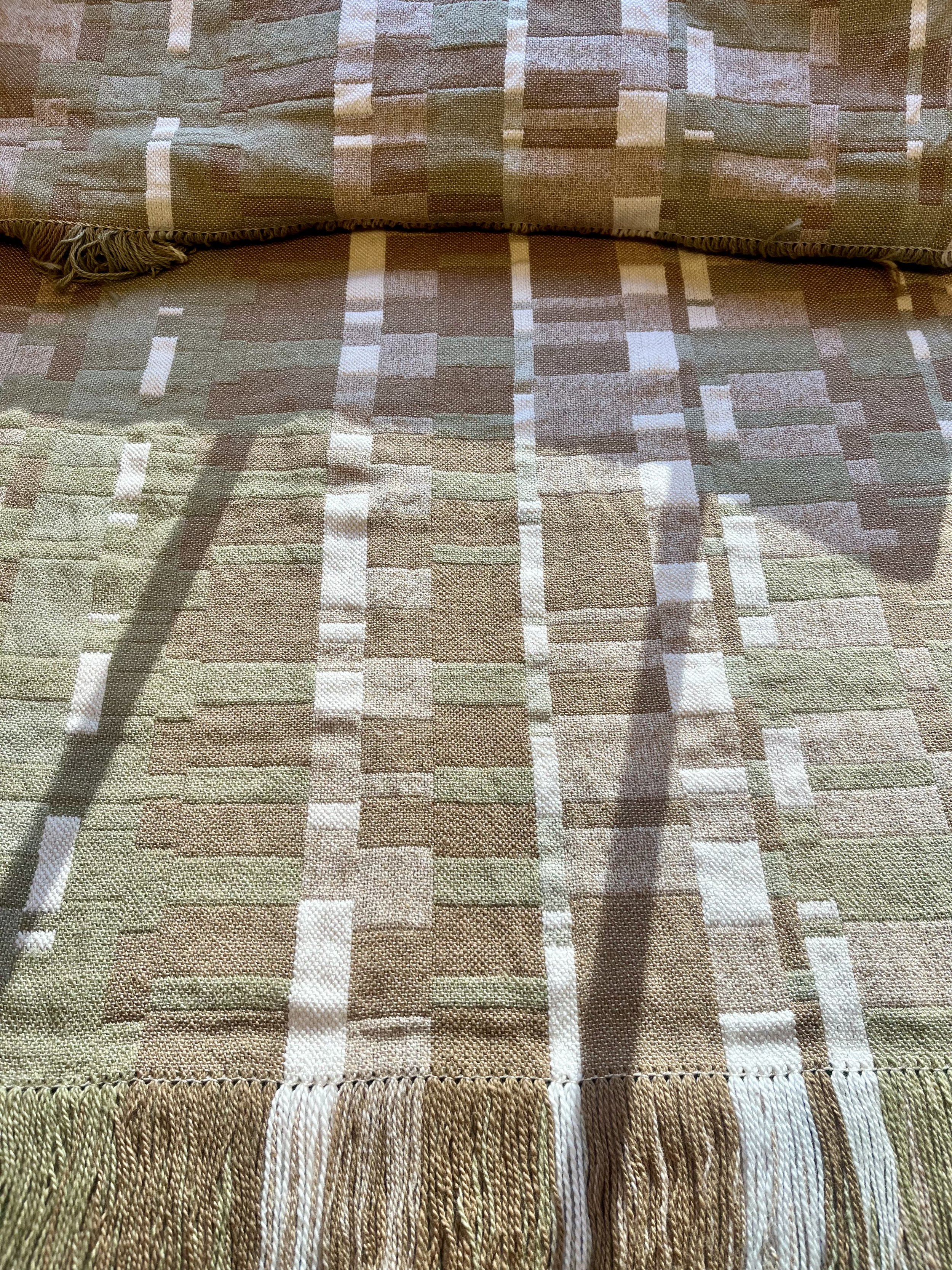 Handwoven textile. Natural sustainably grown color-grown cotton. Handwoven in CT, USA.