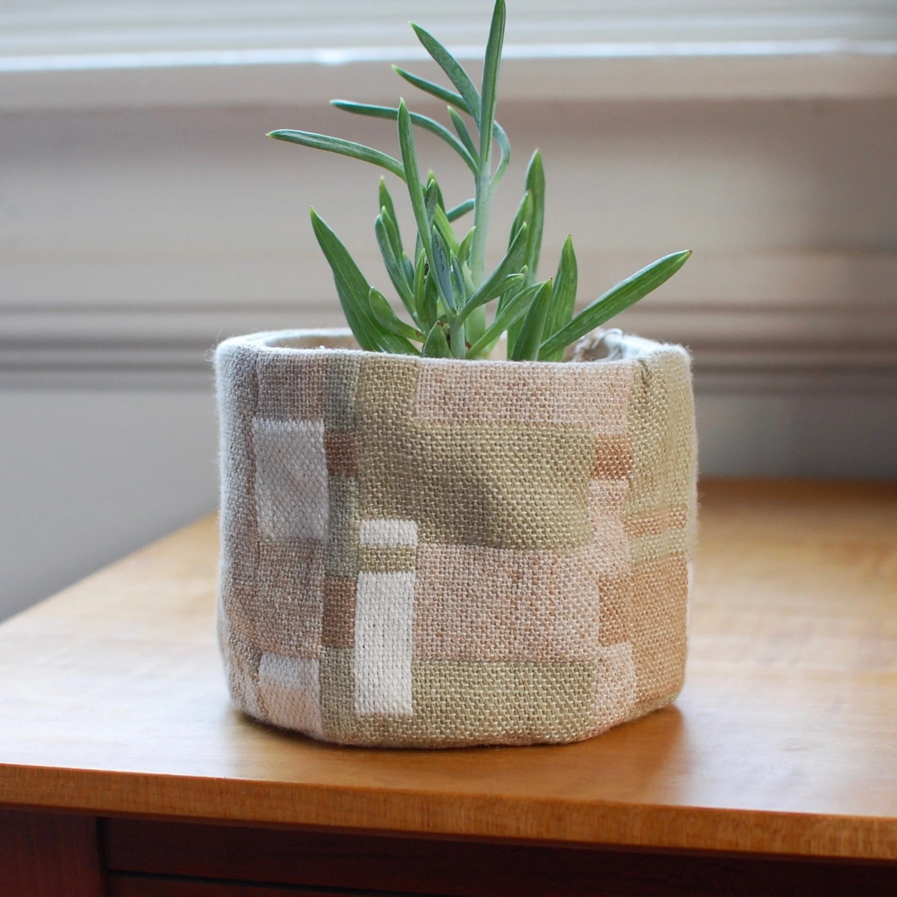 Cloth vessel. Unique home decor handwoven basket