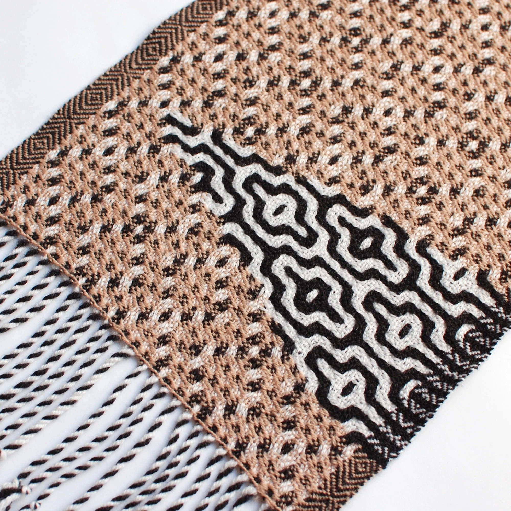 Detail of an interesting motif in a handwoven scarf