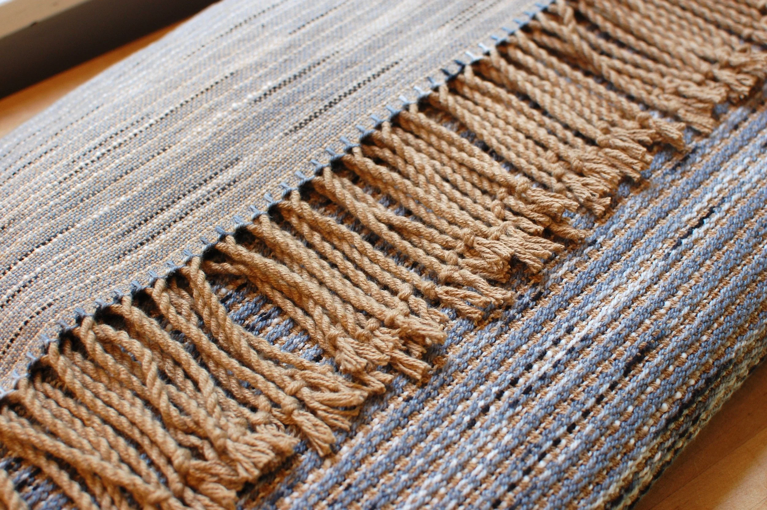 Custom Handwoven blanket with twisted fringe