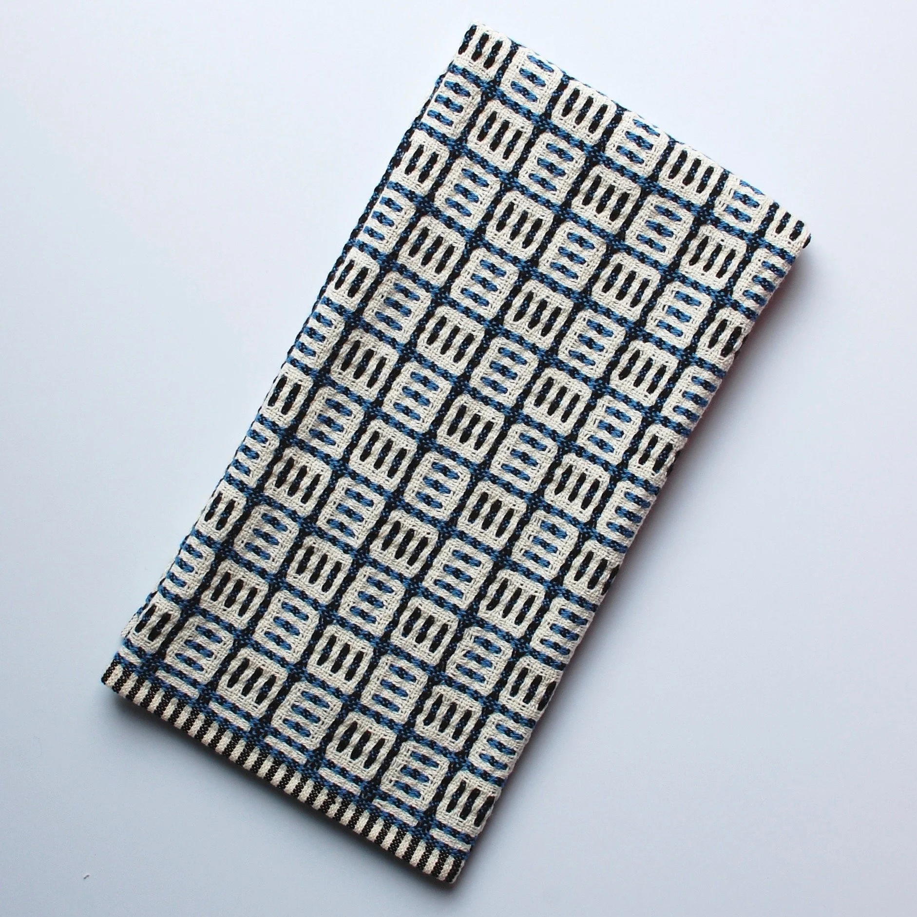 fancy hand towel blue black natural white