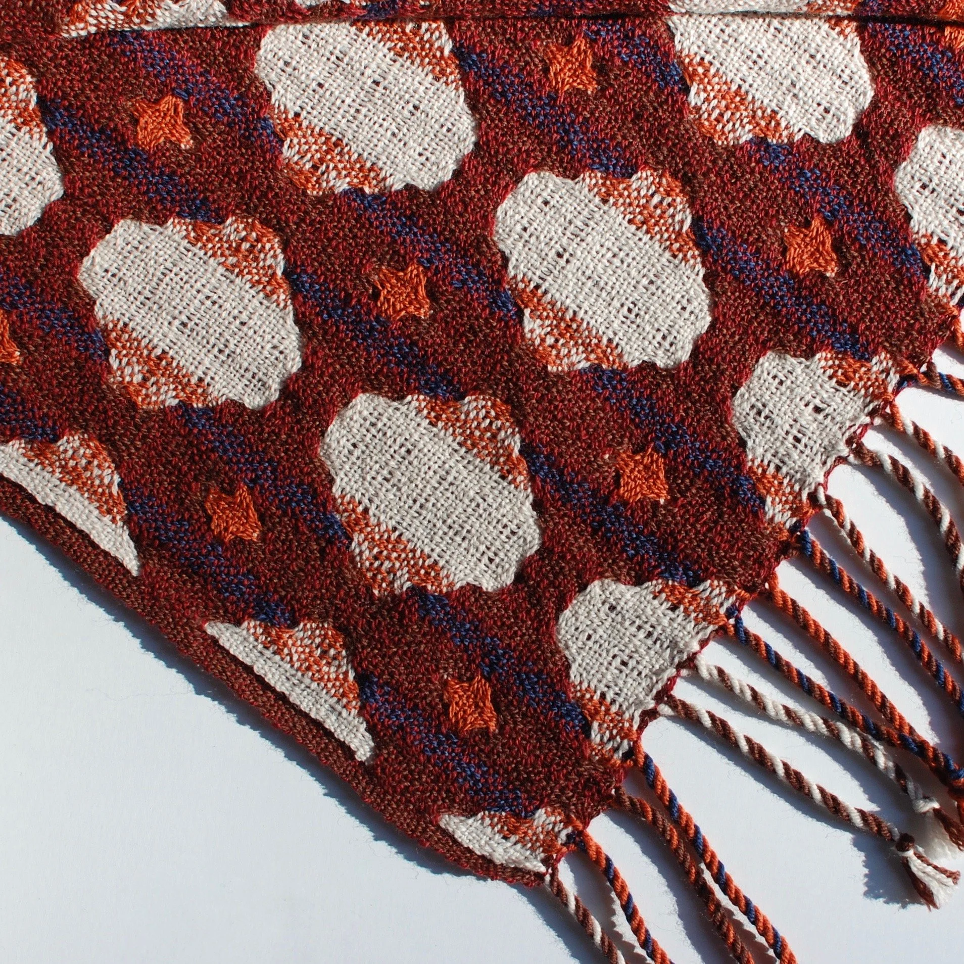 Modern handwoven shawl in merino. Made in Connecticut USE