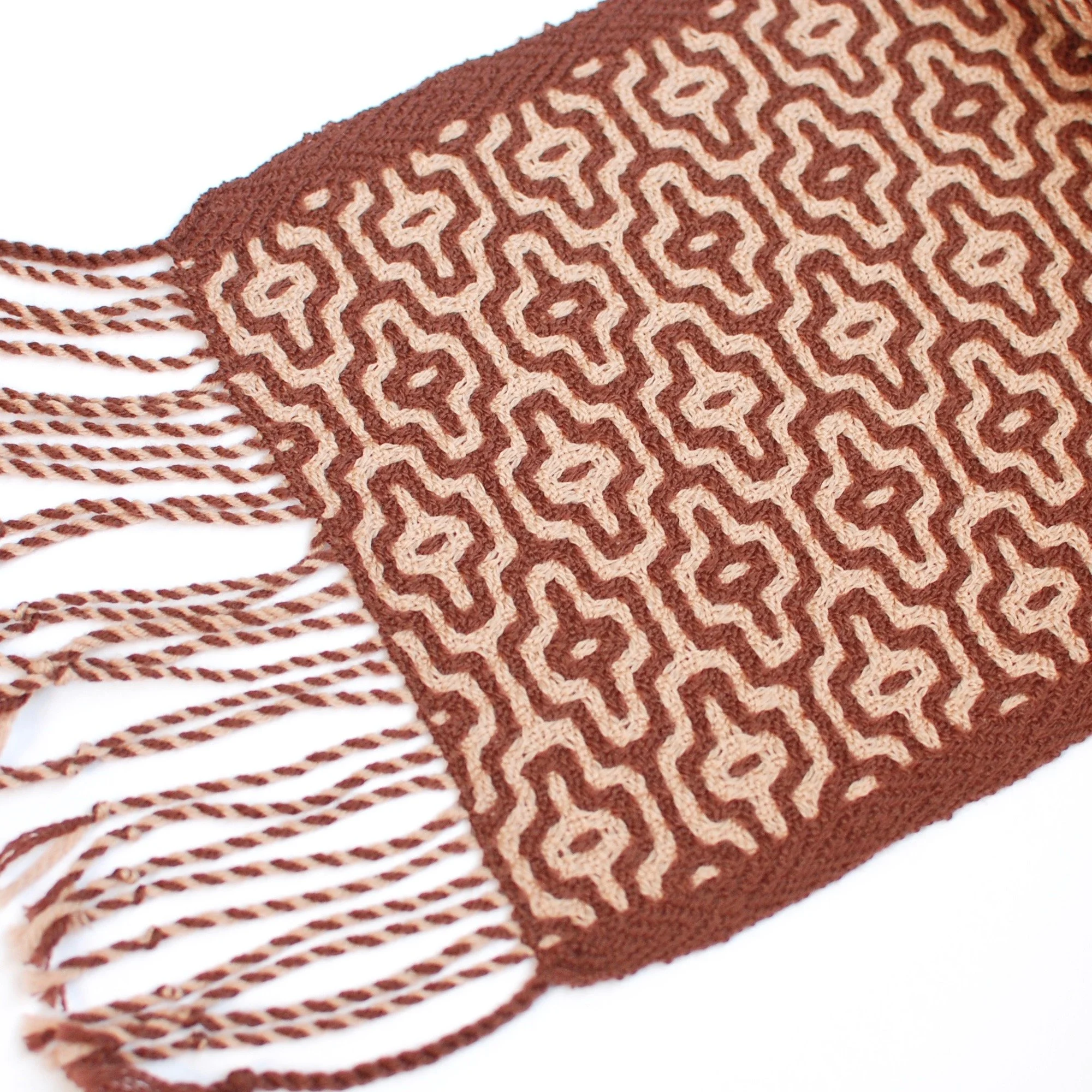 Earthtones handwoven merino scarf made in USA