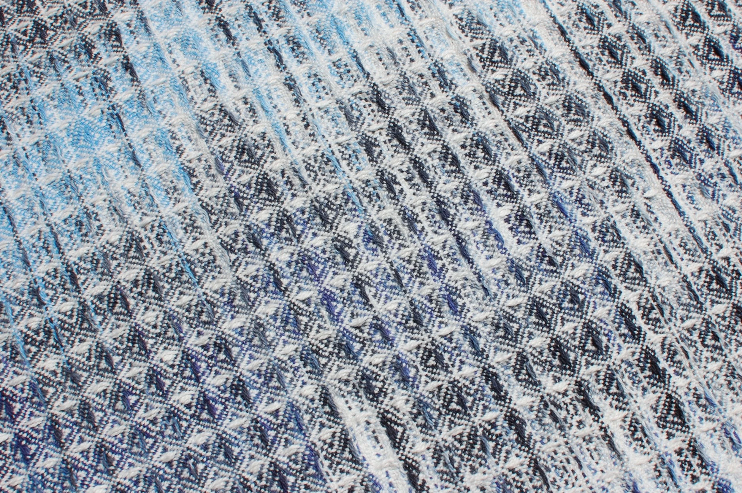 Detail of a waffle weave cotton towel withe twill