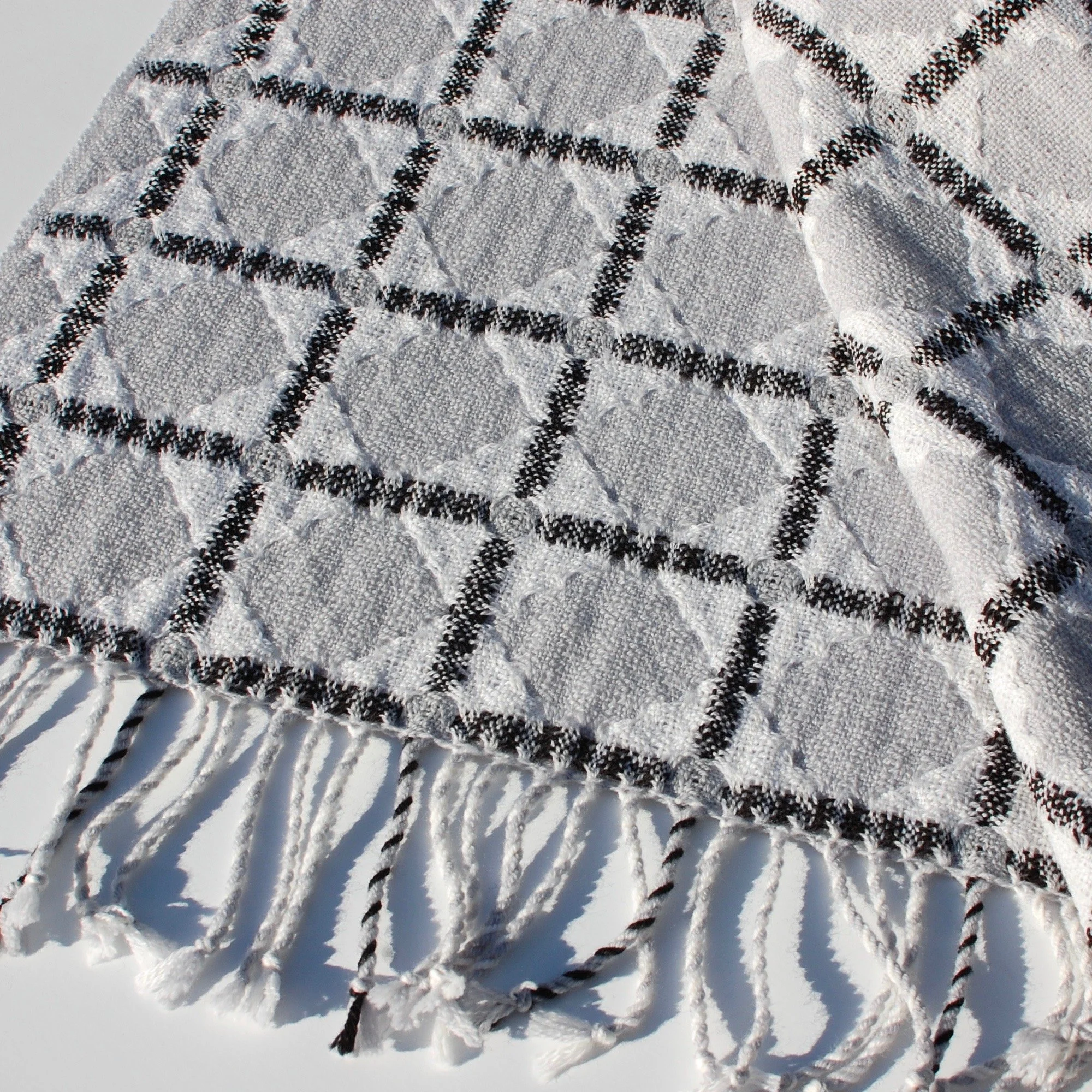 Handwoven merino soft warm scarf. One of a kind unique textile