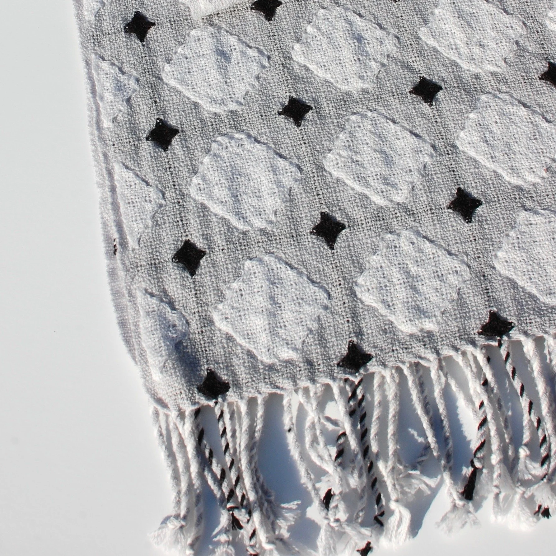 Classic modern wide scarf in neutrals merino