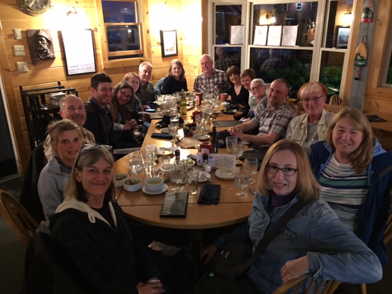 Group at dinner on Mount Desert Island