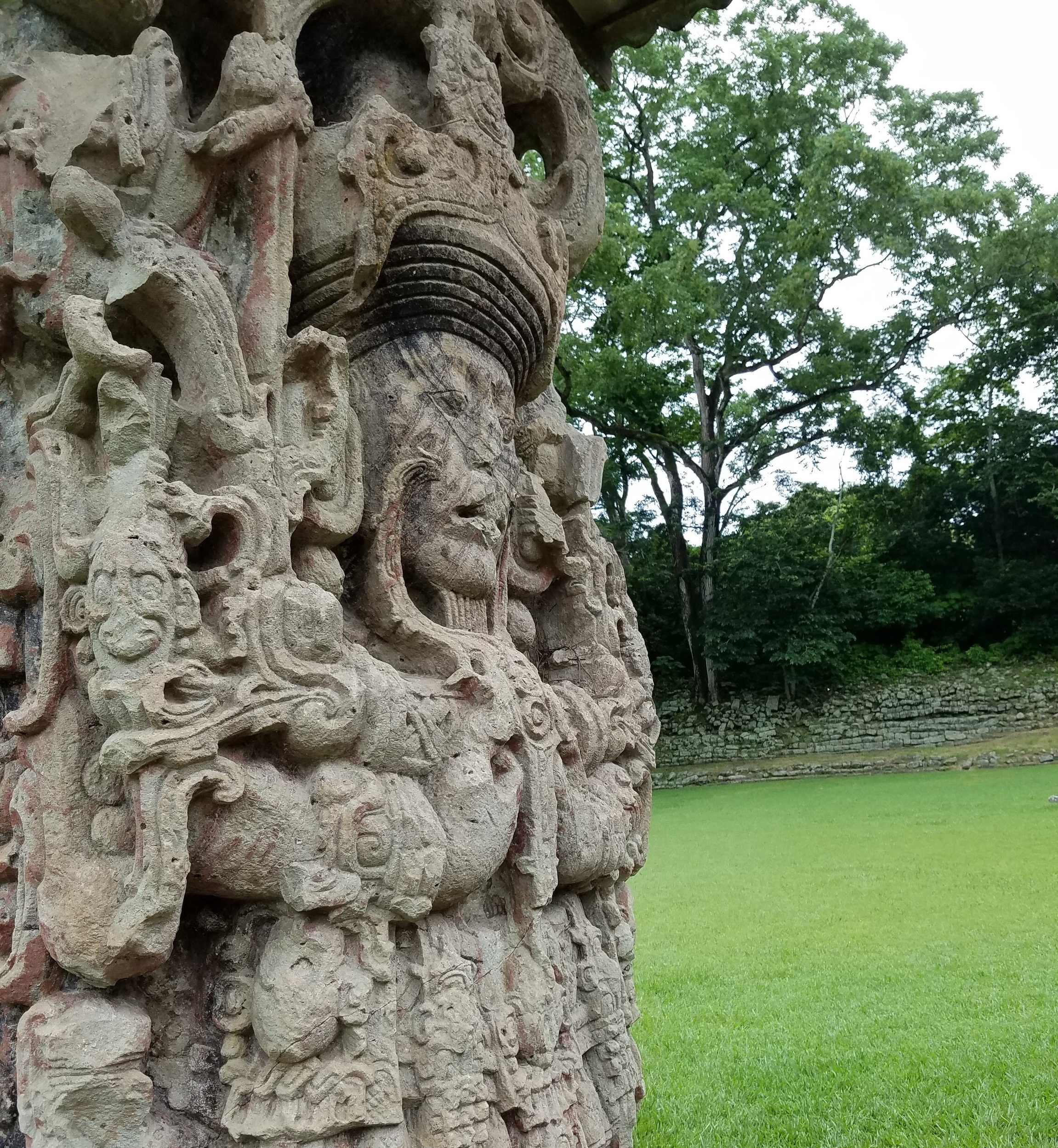 Carved stelae at Copán Ruins