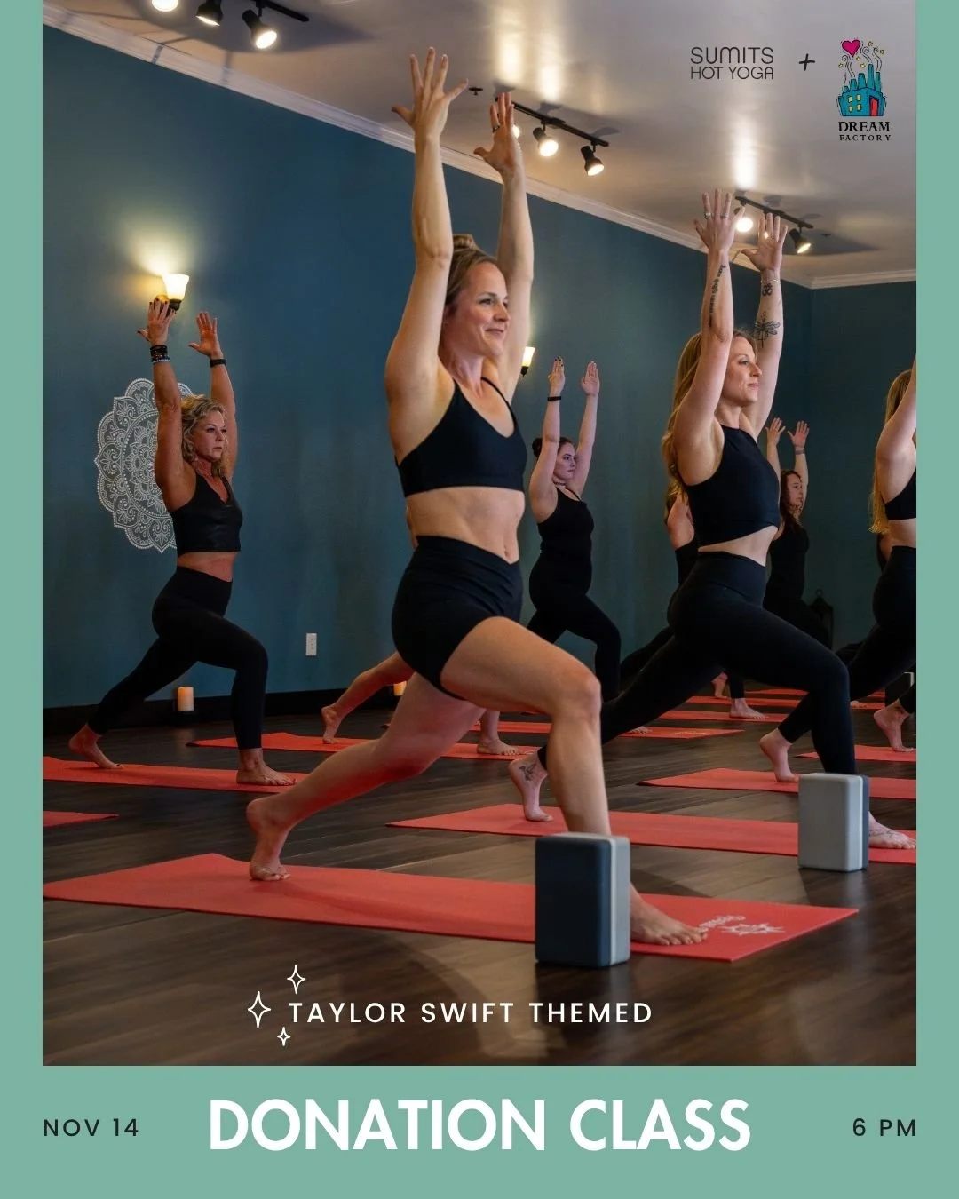 Join us TOMORROW at 6 PM for the Sumits Series donation class to benefit the Dream Factory of Central MO!

The @cmodreamfactory  is a local nonprofit that grants dreams to children ages 3-18 who are battling critical or chronic illnesses. The Dream F