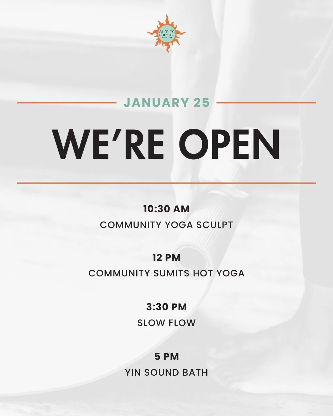 We're open and we know the best way to stay warm in this cold weather...join us in the hot room 🔥