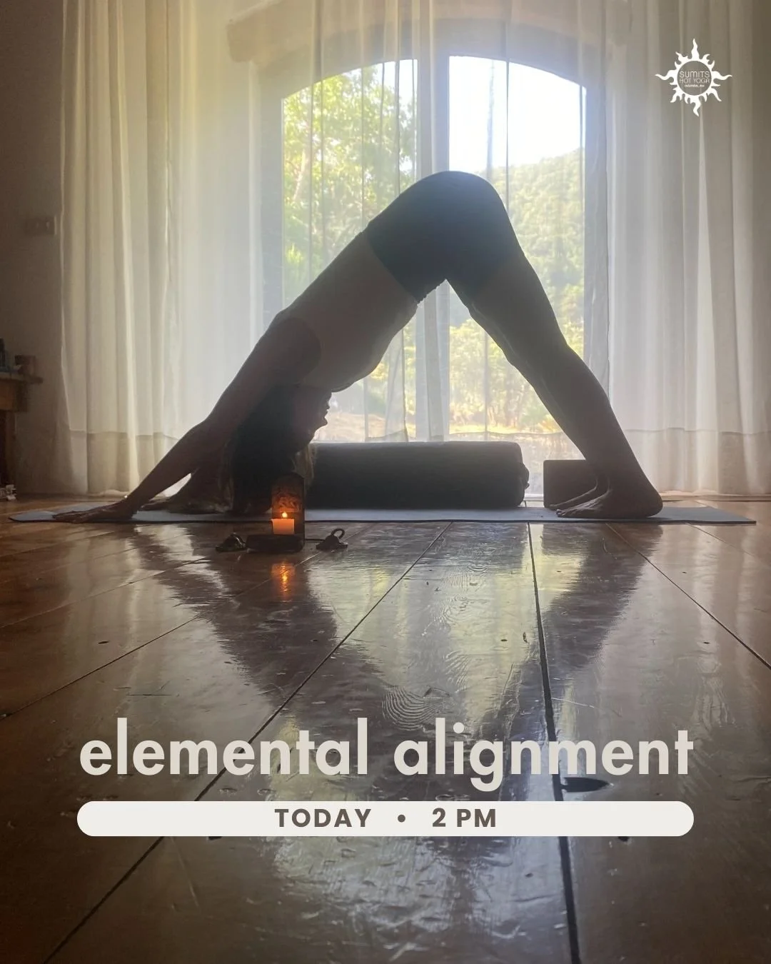 Join Sarah this afternoon at 2pm for a the first class in the Elemental Alignment series. This series focuses on understanding the alignment, opening and strength connection between our Pelvis, Hips and Spine.

This warm class will focus on pelvic fl