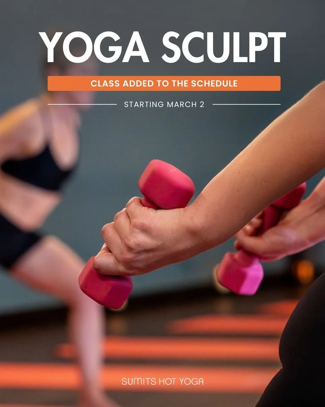 You&rsquo;ve been loving Yoga Sculpt so we added another 💪🔥 Starting March 2, we&rsquo;ll have four Sculpt classes on the schedule each week!

Mondays - 7:30 PM
Tuesdays - 6 PM
Thursdays - 6 PM 
Sundays - 10:30 AM