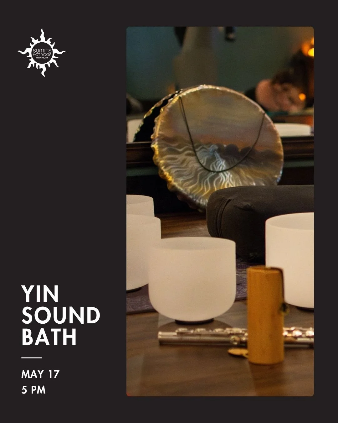 Take time to deepen your inner awareness and connect with your entire being at our next Yin Sound Bath, Sunday, May 17 at 5 pm 💫

Join Sarah for this special time of deep, long yin poses enhanced by a rich sound bath meditation with multiple layers 