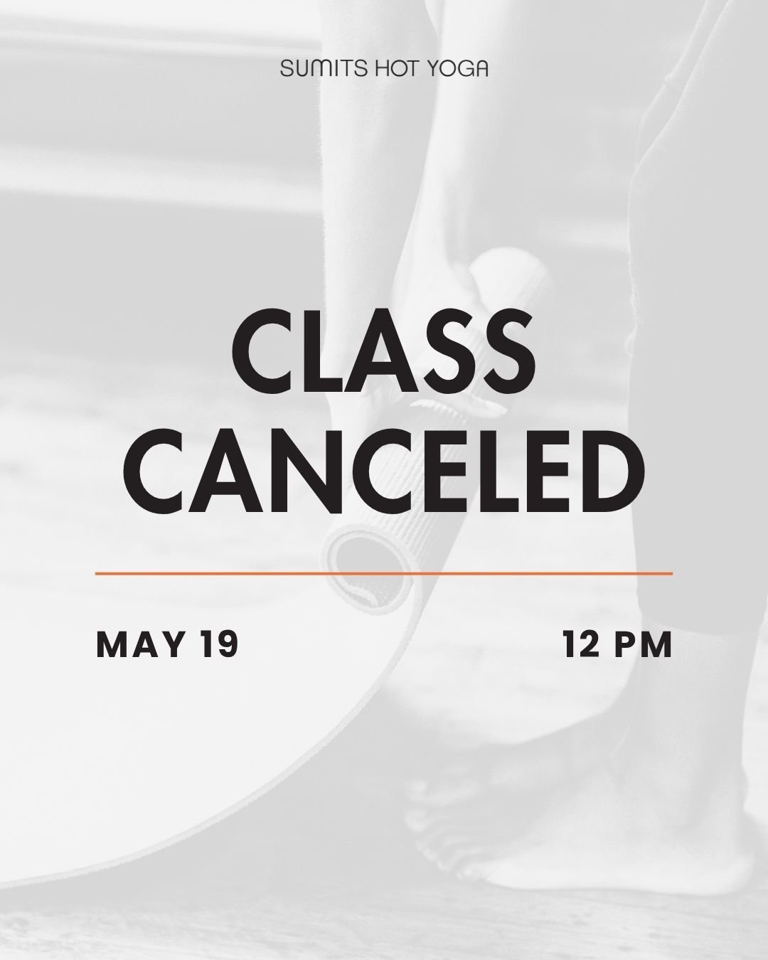 Just a reminder ⚠️ There will be no noon class today, May 19, as we complete some studio maintenance. Thank you for understanding and we'll see you at 4:30 pm.