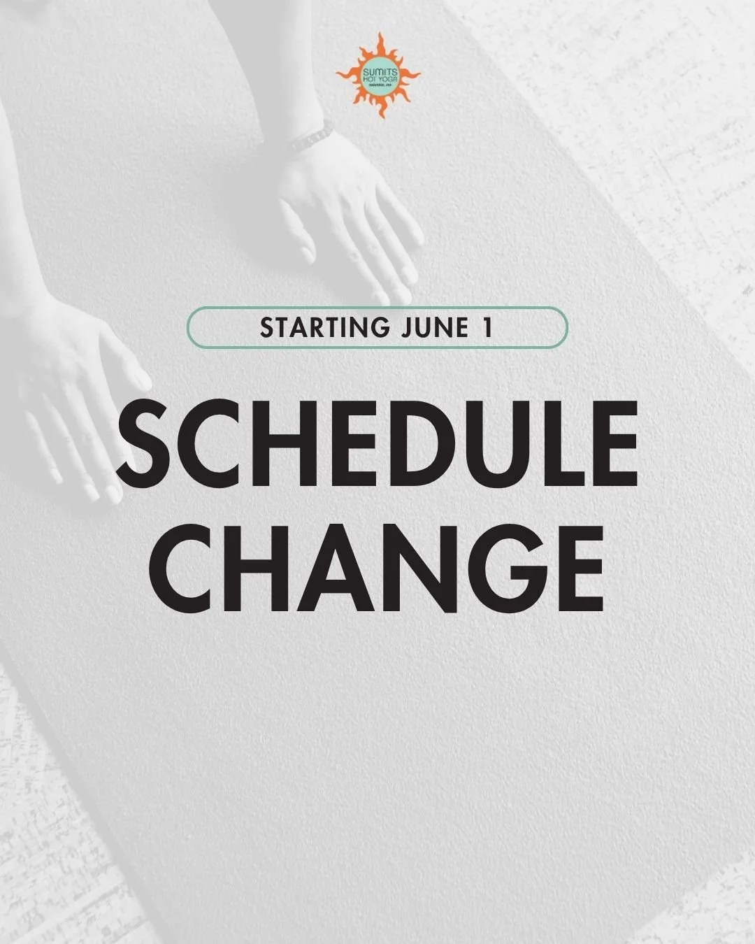We&rsquo;re making a few small updates to our class schedule for summer. Starting June 1, we&rsquo;ll be removing Tuesday and Thursday 7:30 PM classes. Thank you for flowing with us as our schedule continues to shift with our community.