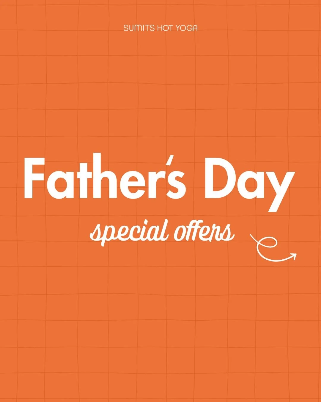 Celebrate Father's Day with us! From June 11&ndash;21, enjoy 20% off retail and class cards. Plus, bring your dad to yoga on Father&rsquo;s Day and his class is free 💙