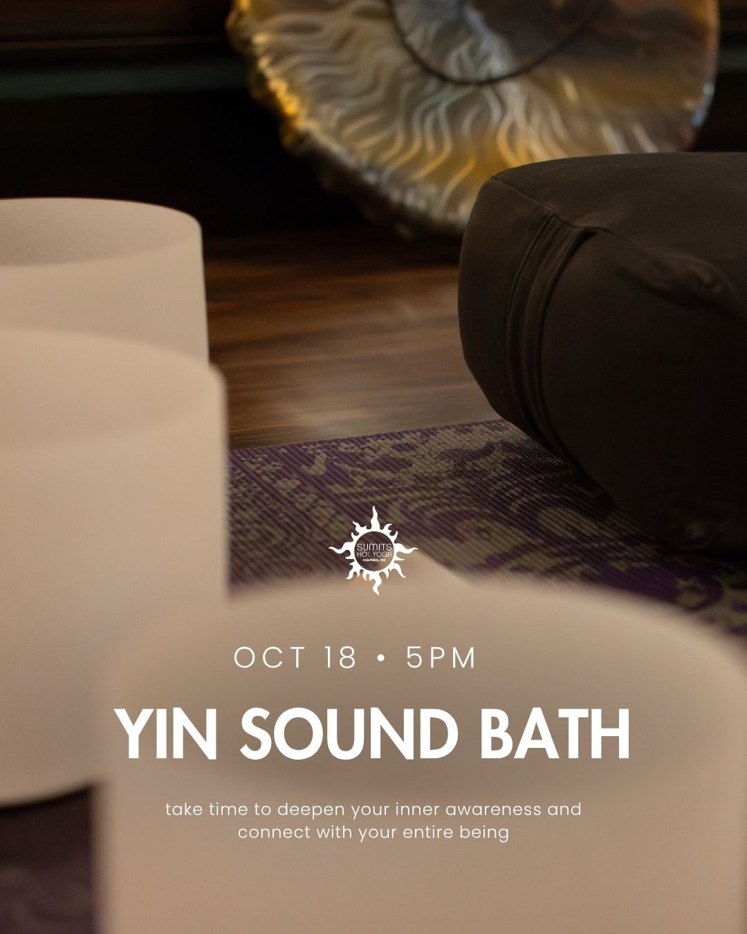 Our next Yin Sound Bath is this Sunday at 5 PM 💫 Join Sarah for this special time of deep, long yin poses enhanced by a rich sound bath meditation with multiple layers of instruments. This practice will take you on a journey of being, feeling, tunin