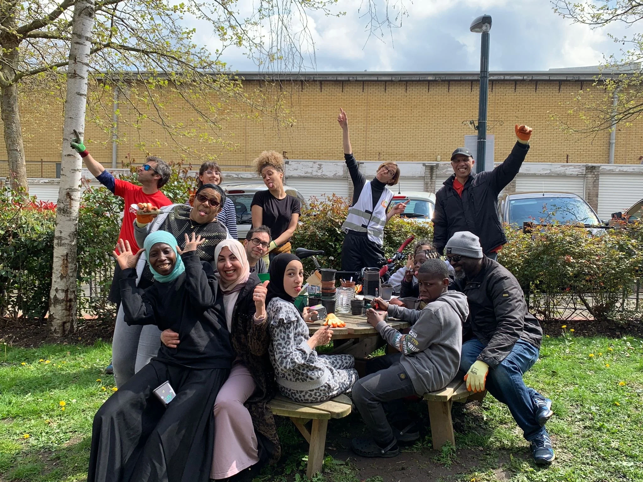 Community gardening group celebrating