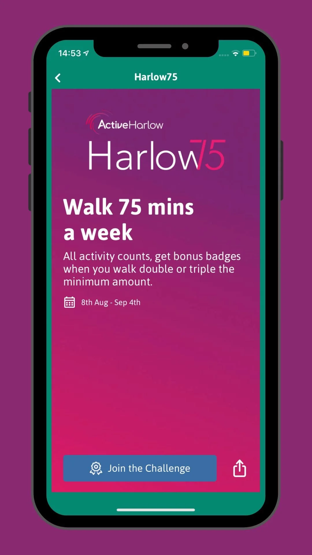Harlow75 Walking Challenge 