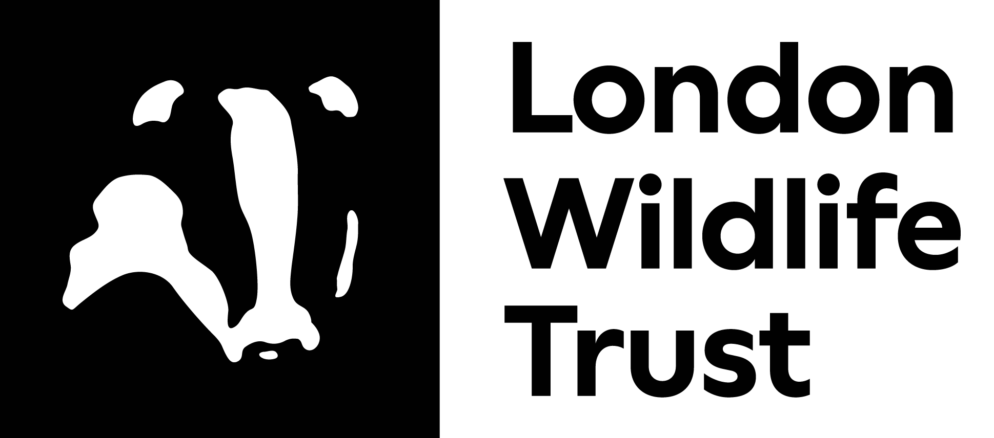 London Wildlife Trust black and white logo with badger face.