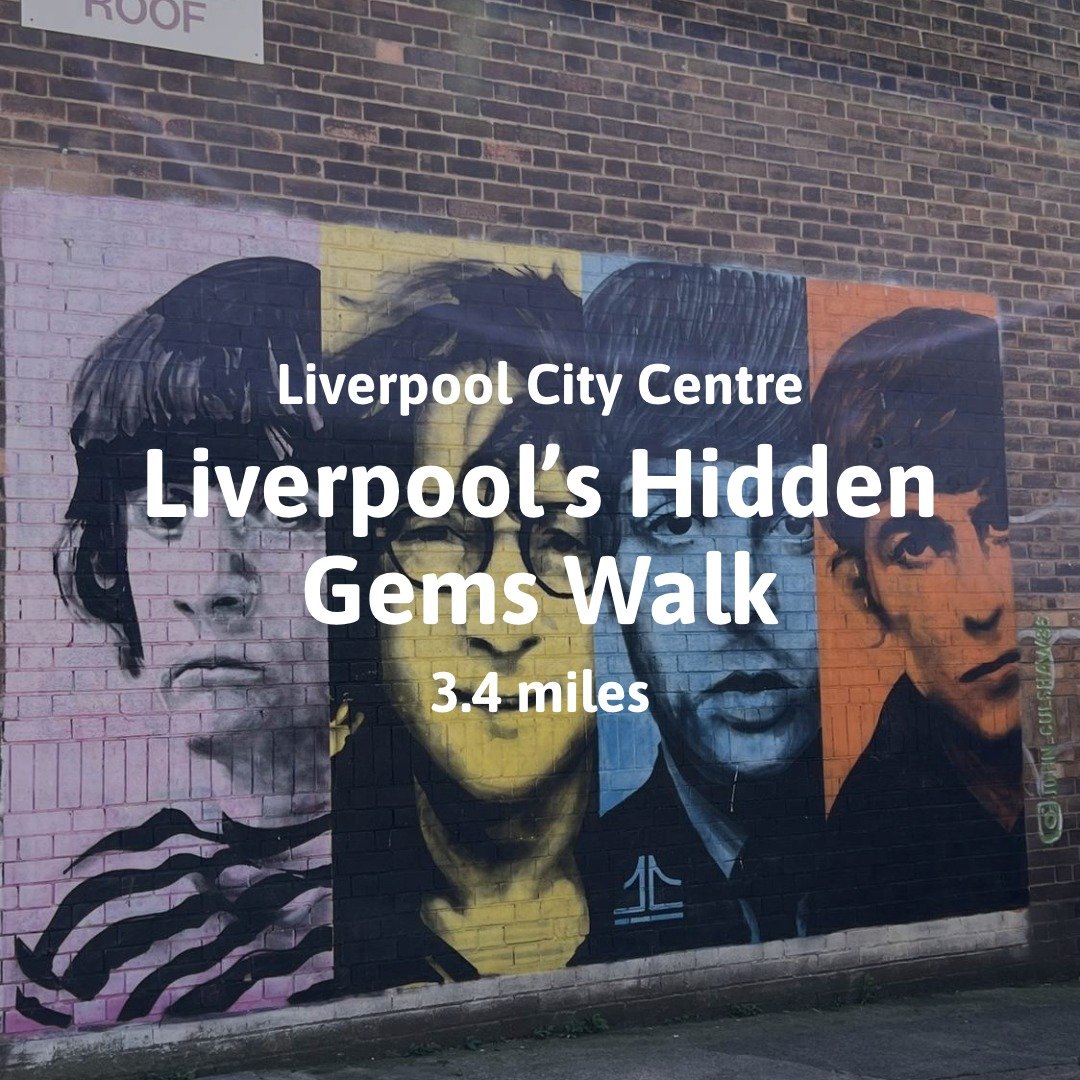 Liverpool Hidden Gems Walking Tour. 3.4 miles. Beatles mural in the background