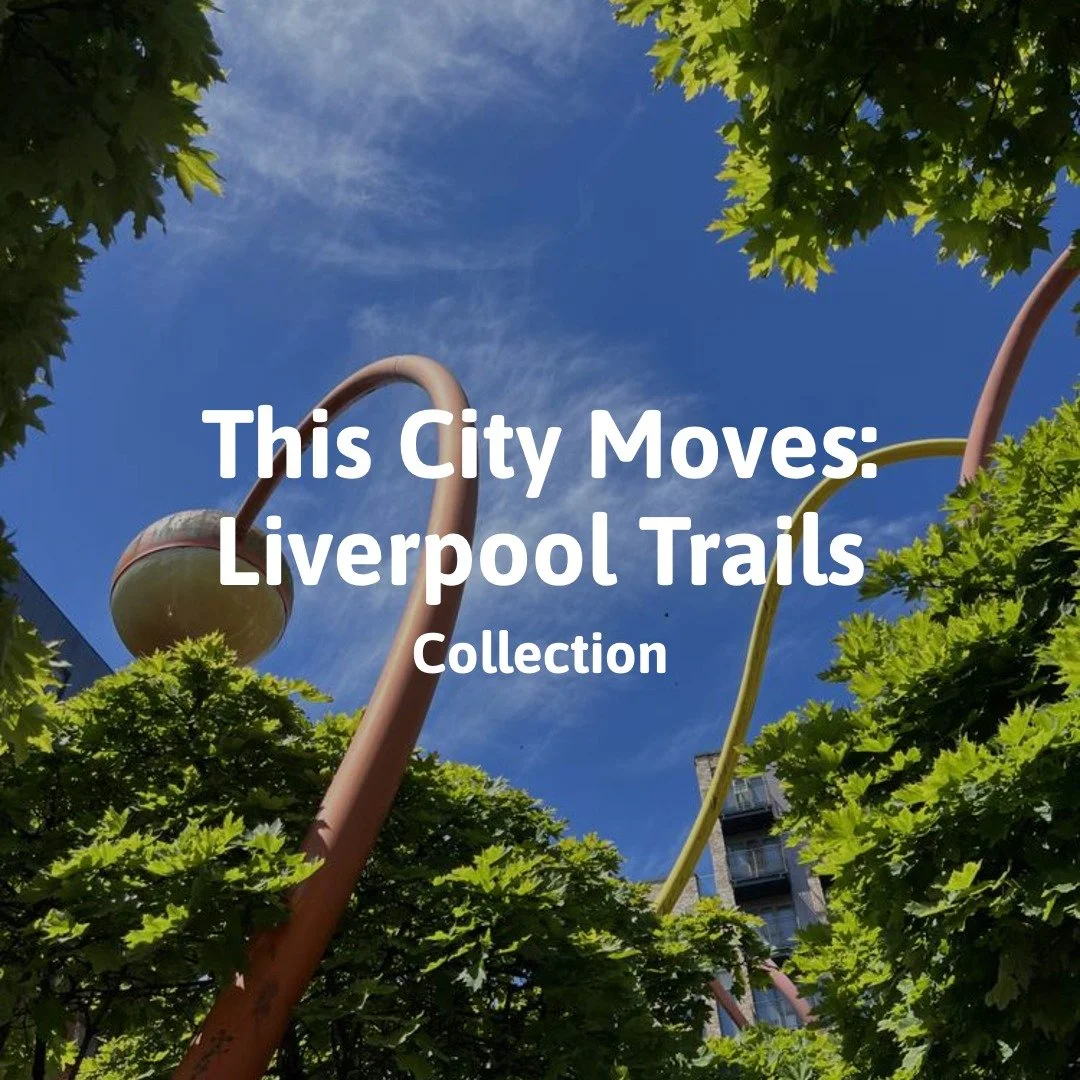 This City Moves Liverpool Trail Collection. Liverpool's penelope sculpture in the background