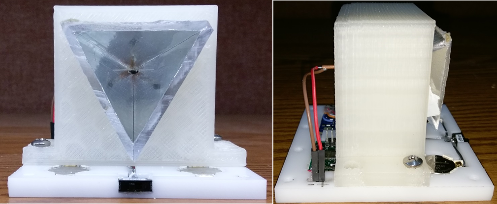 Front and Side Views of a Test Component attached to the Base