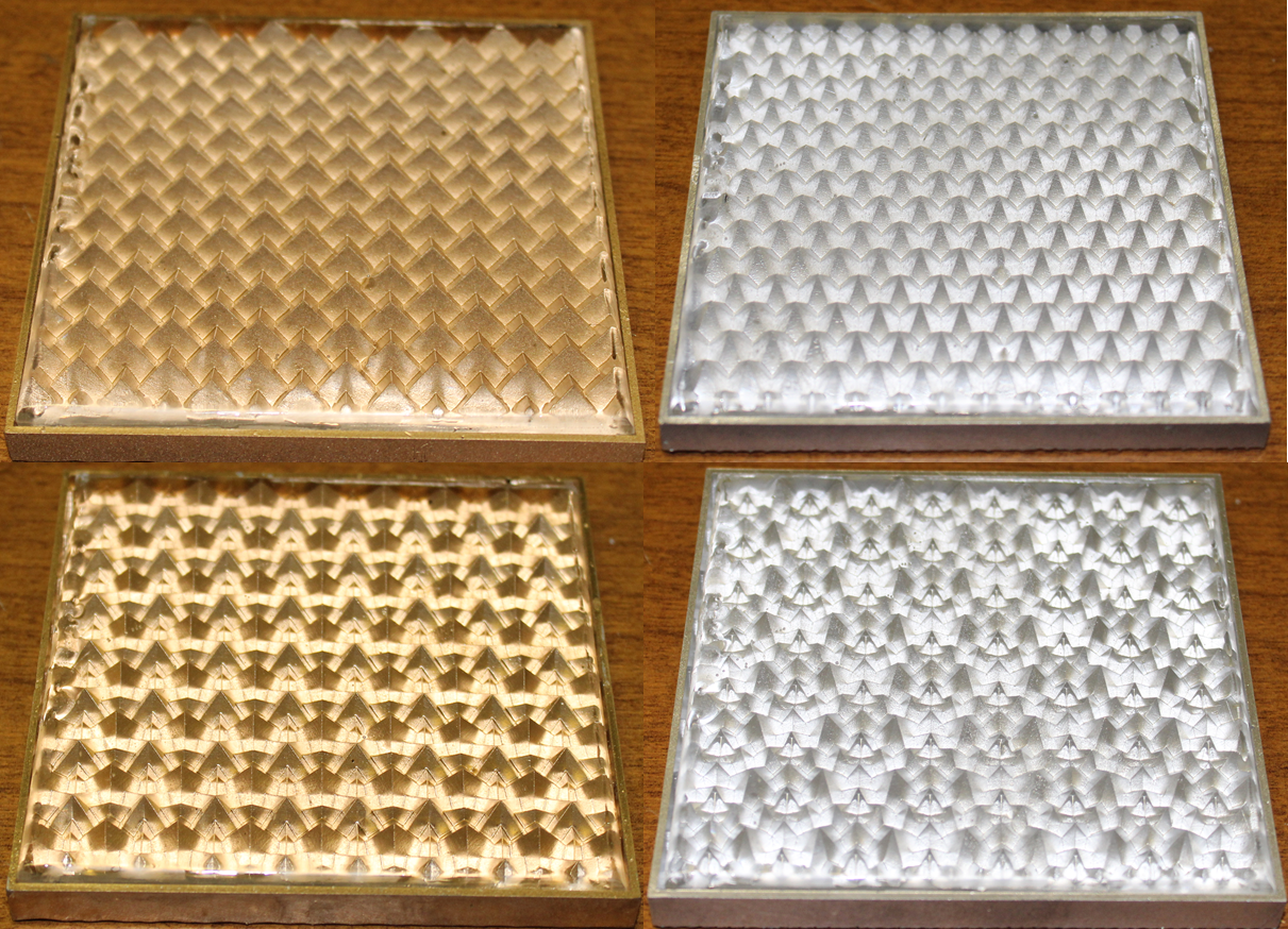 Figure 9. Prototype tiles one through four with an added clear acrylic layer.