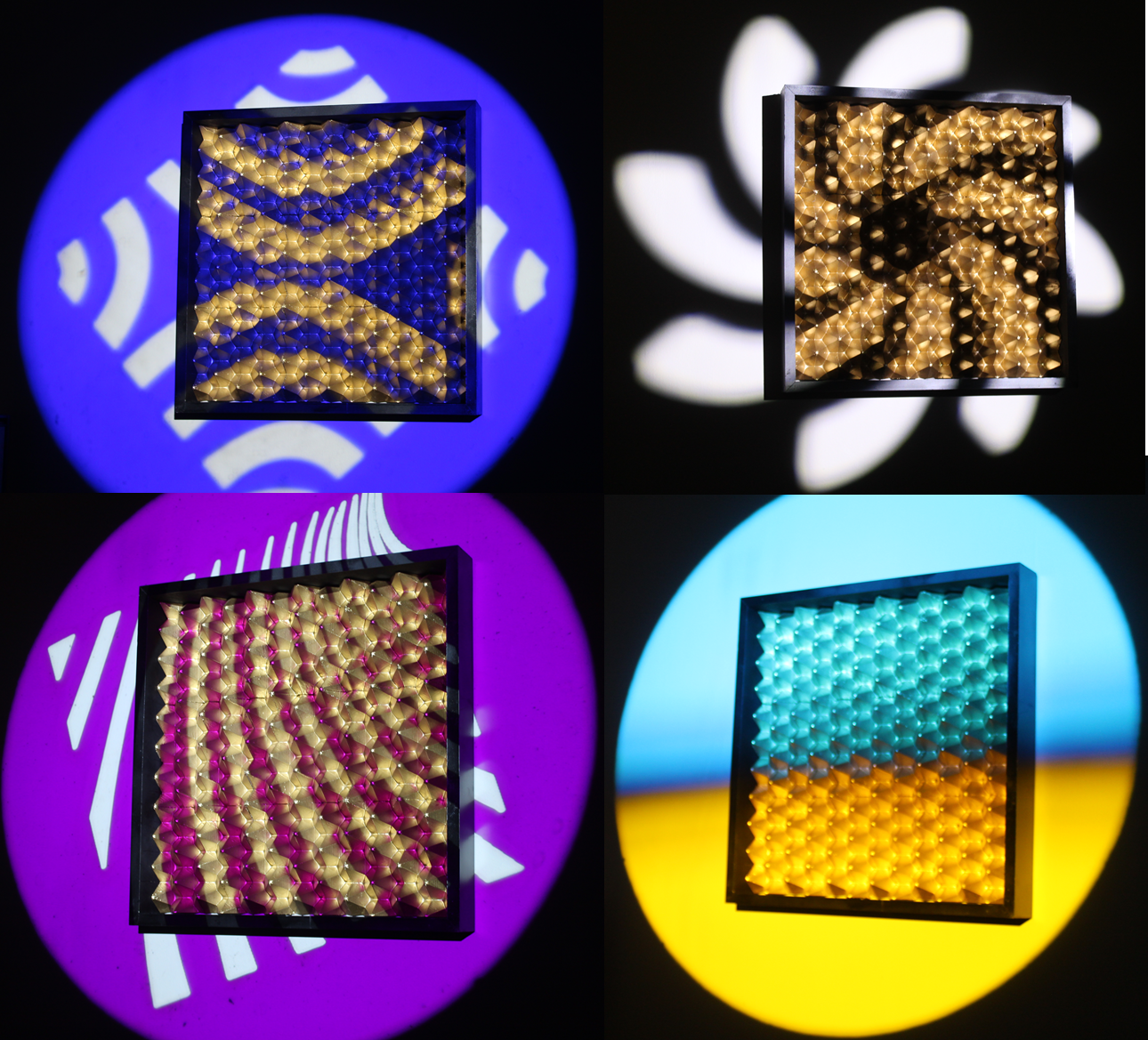 Figure 6. Theatrical lighting shining on a wall and 3D architectural tiles