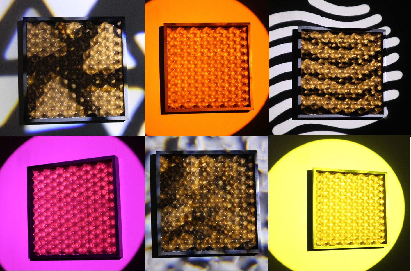 Figure 7. Theatrical lighting shining on a wall and 3D architectural tiles