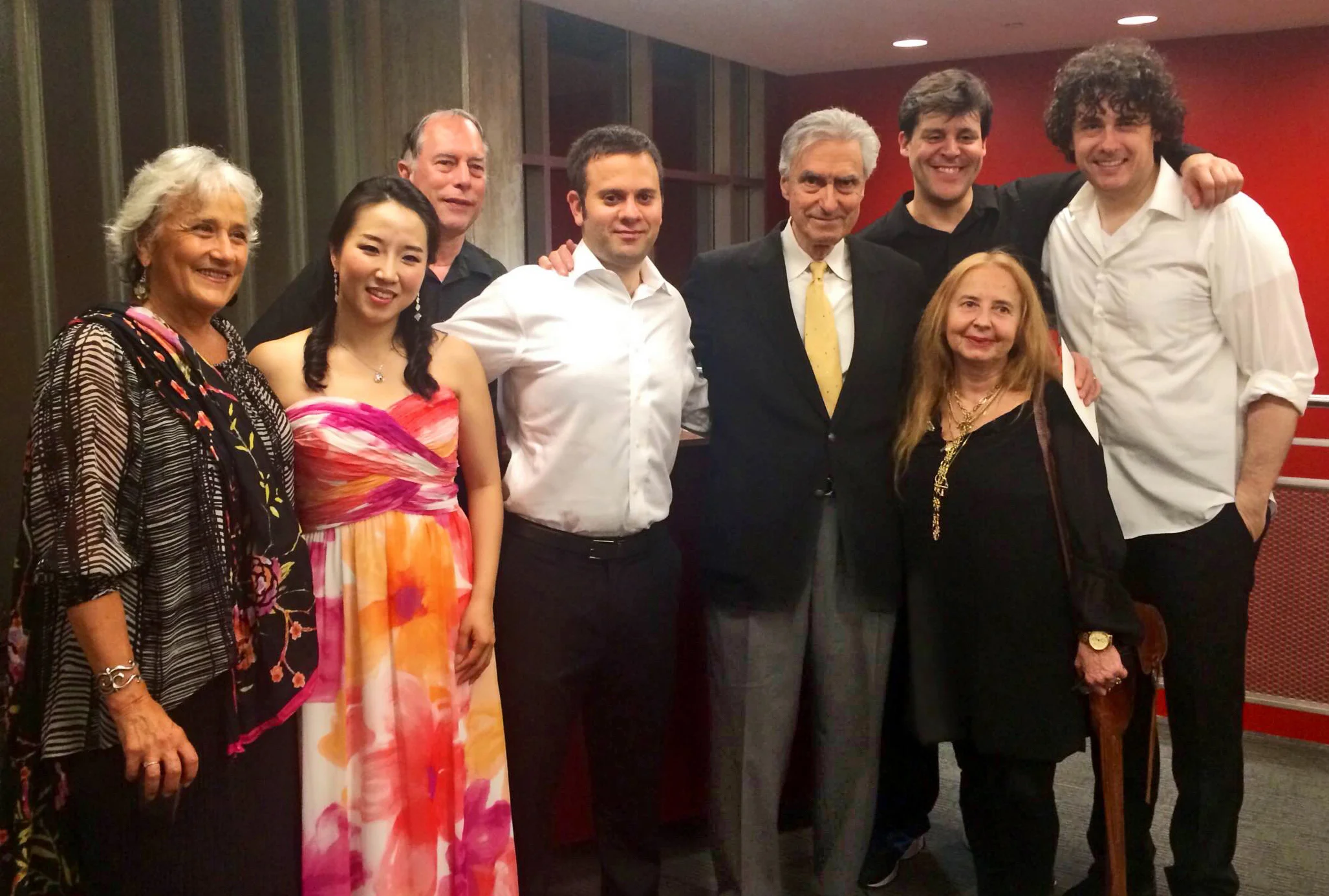 The composer (center) with the performers who participated in his Multimedia Retrospective at Merkin Concert Hall, New York City, 2015