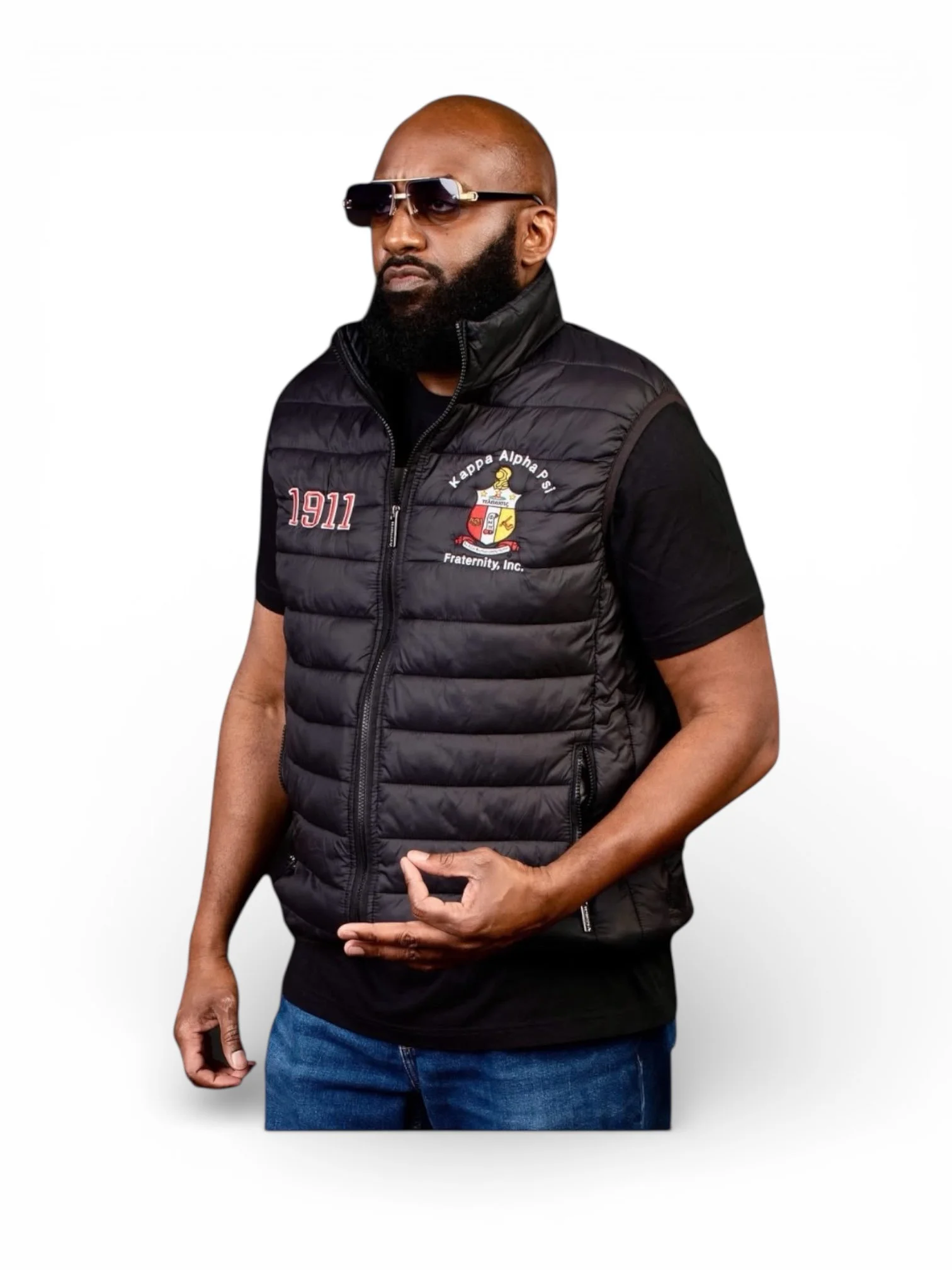 Kappa Alpha Psi Black Puffer Vest