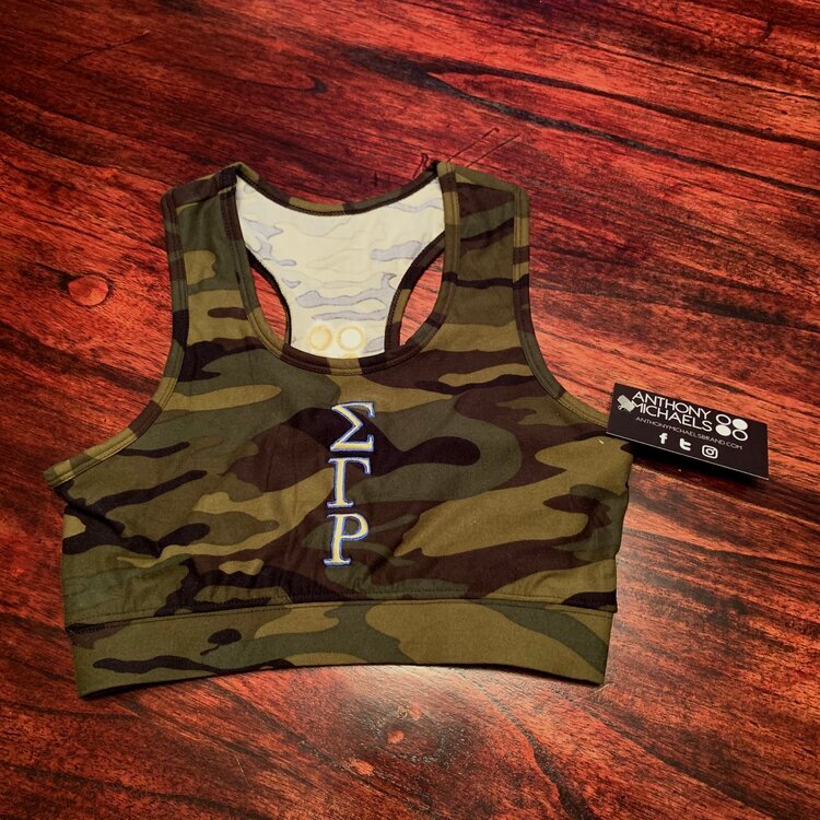 Sigma Gamma Rho Old Gold Sports Bra 