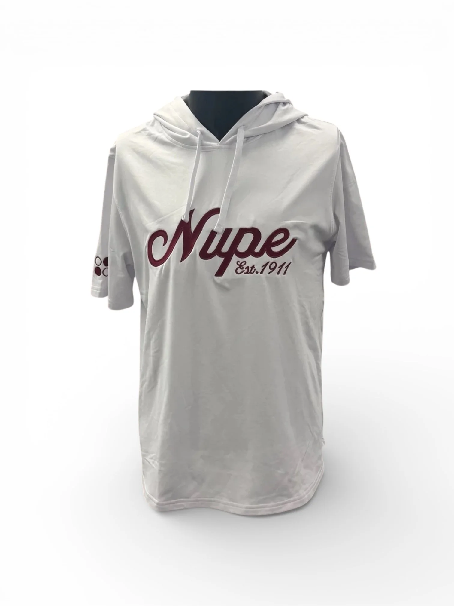 Nupe Est 1911 White Short Sleeve Warmup Hoodie