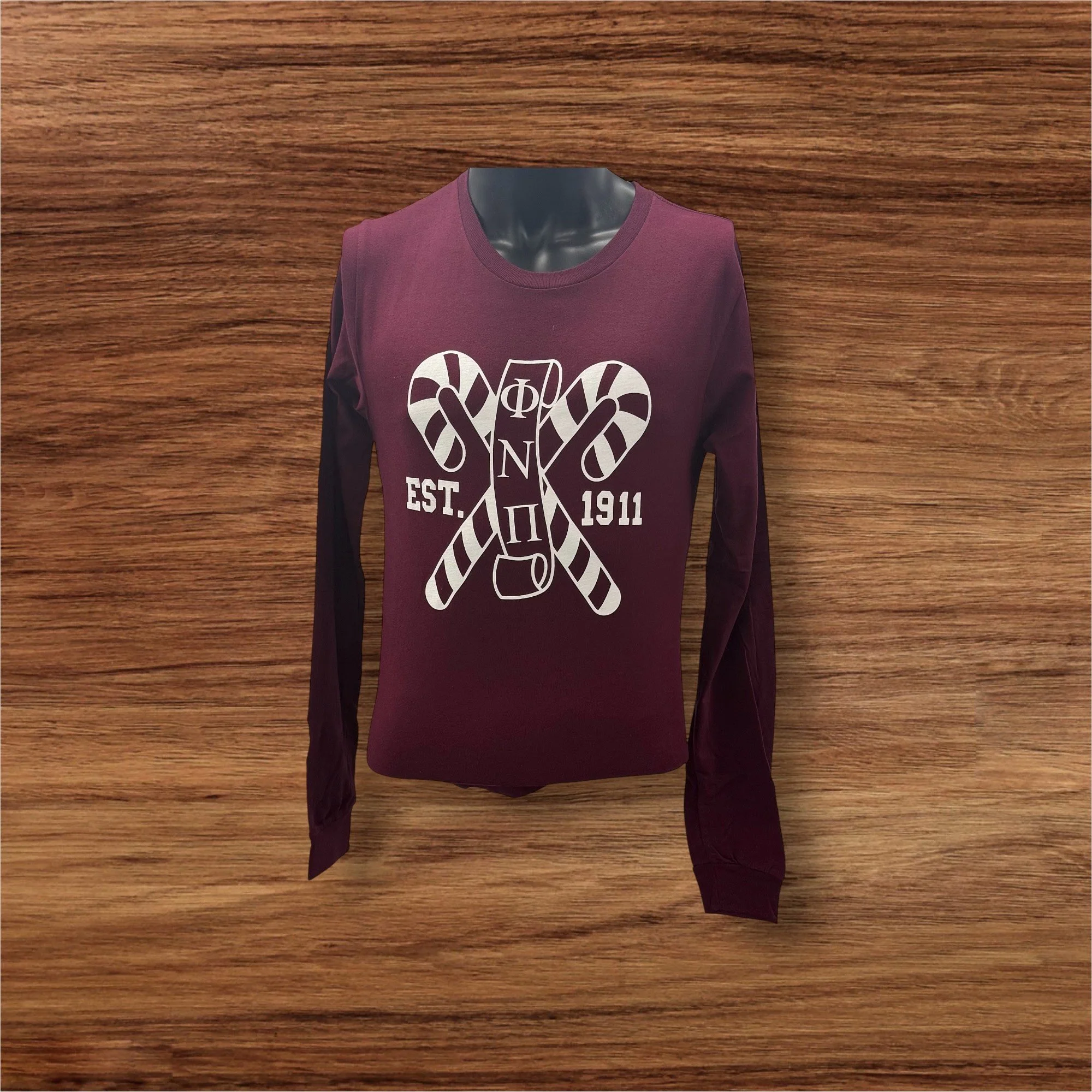 Phi Nu Pi  Long Sleeve Crimson Tee