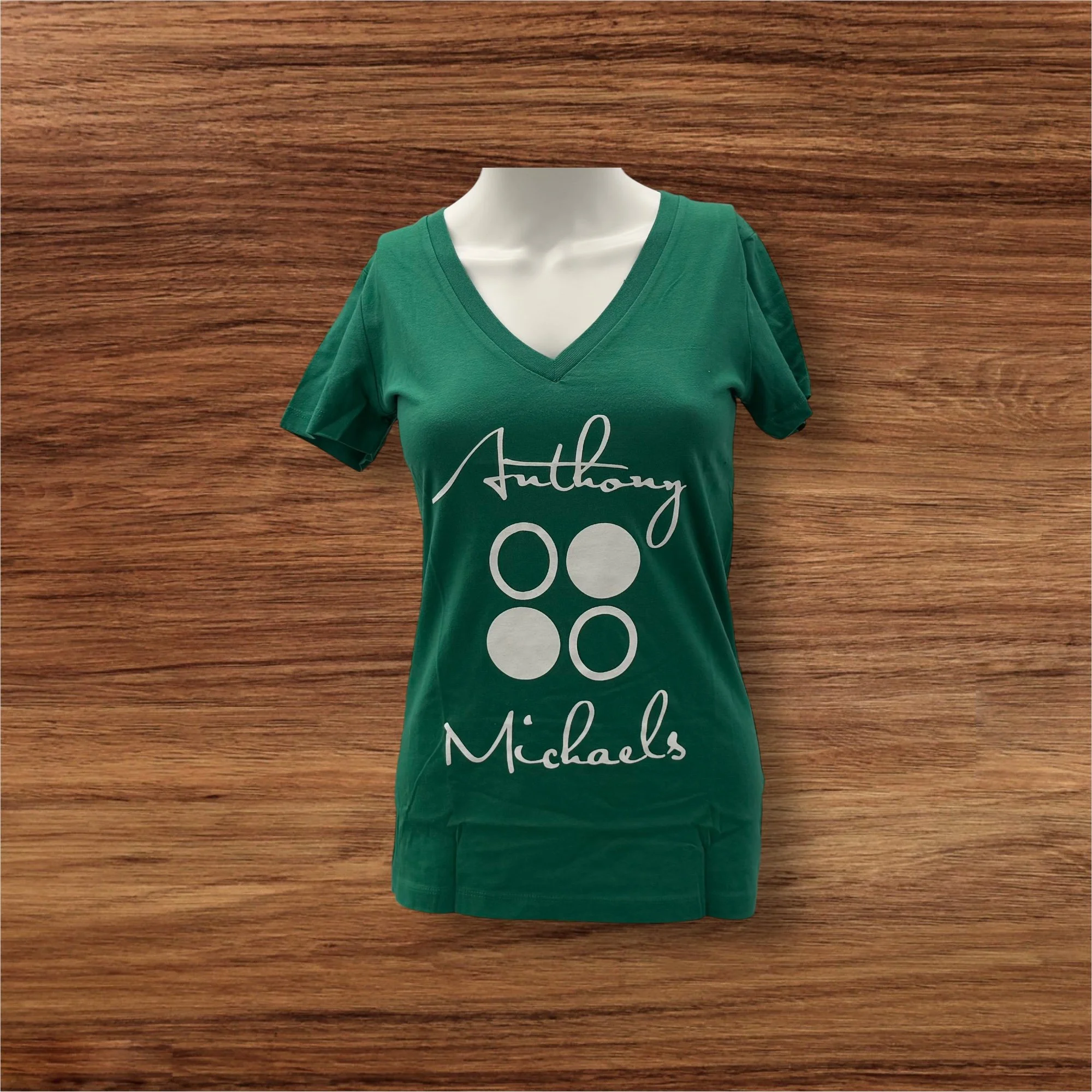 Anthony Michaels Women's Designer Stretch Kelly Green/White Signature Logo Tee