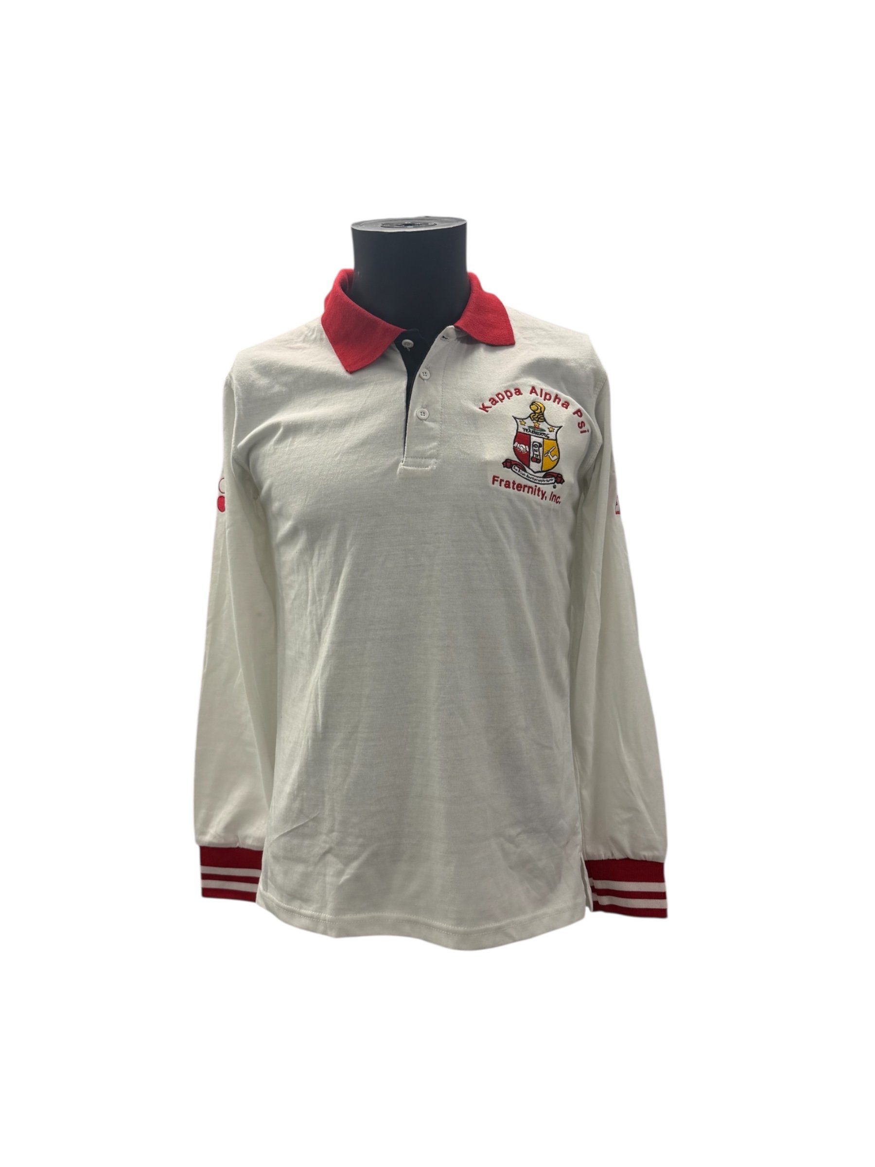 Kappa Alpha Psi Long Sleeve White Rugby Polo