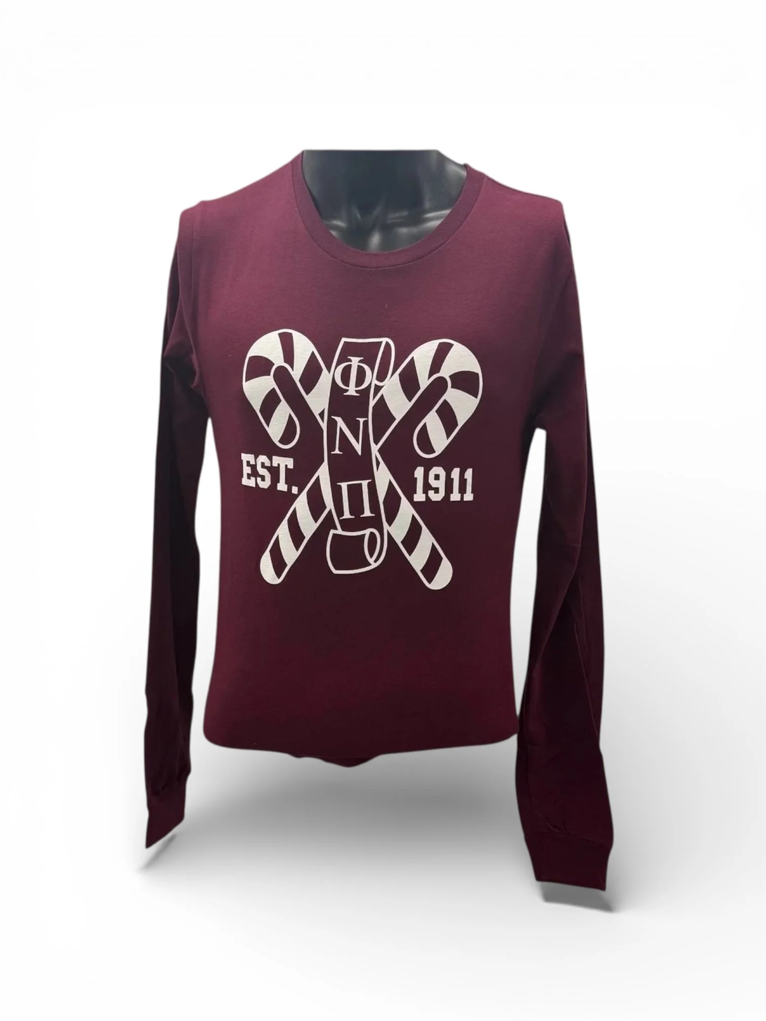 Phi Nu Pi  Long Sleeve Crimson Tee