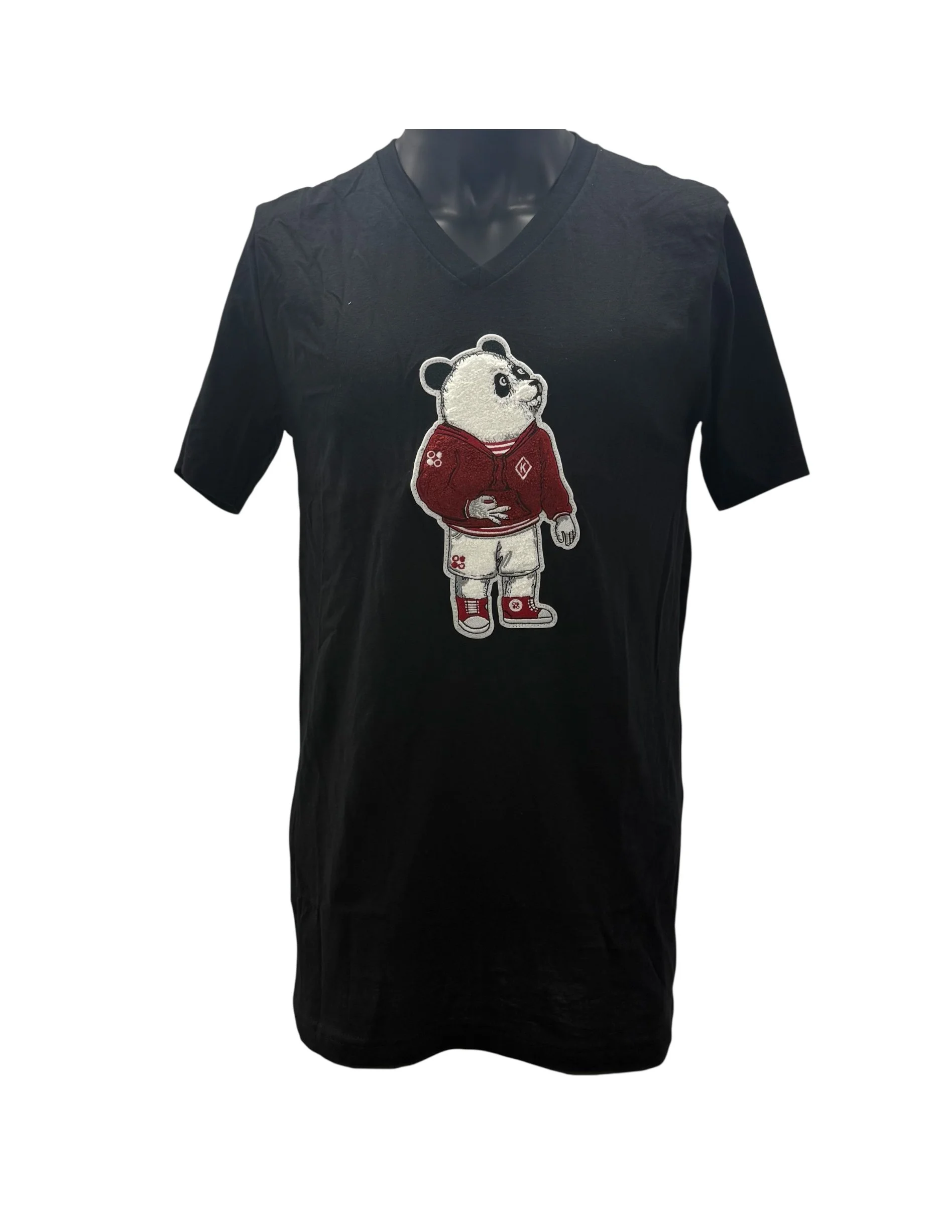 Searching Nupe Panda Chenille Black Jersey Tee