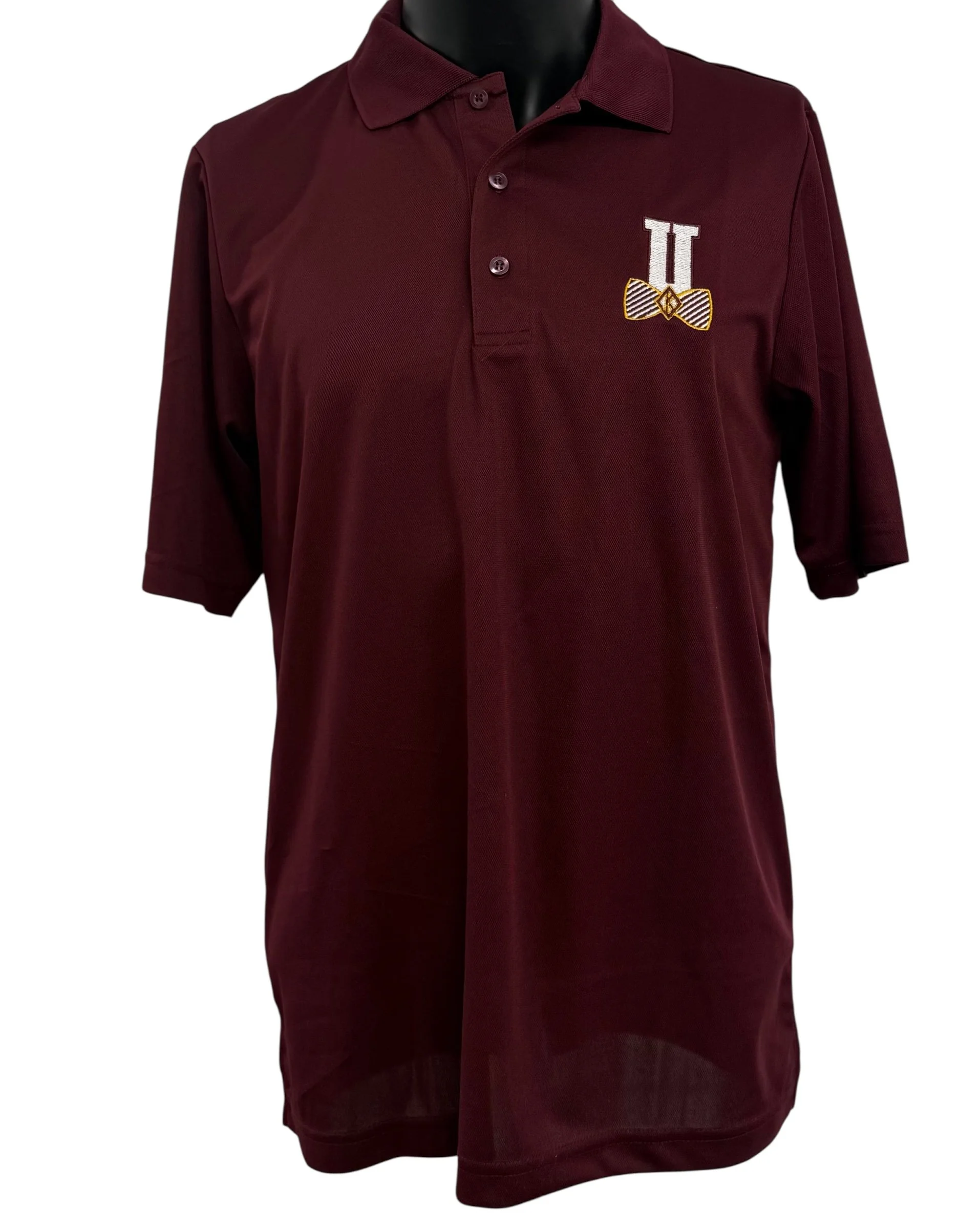 Bow Tie University Burgundy Striped Polo