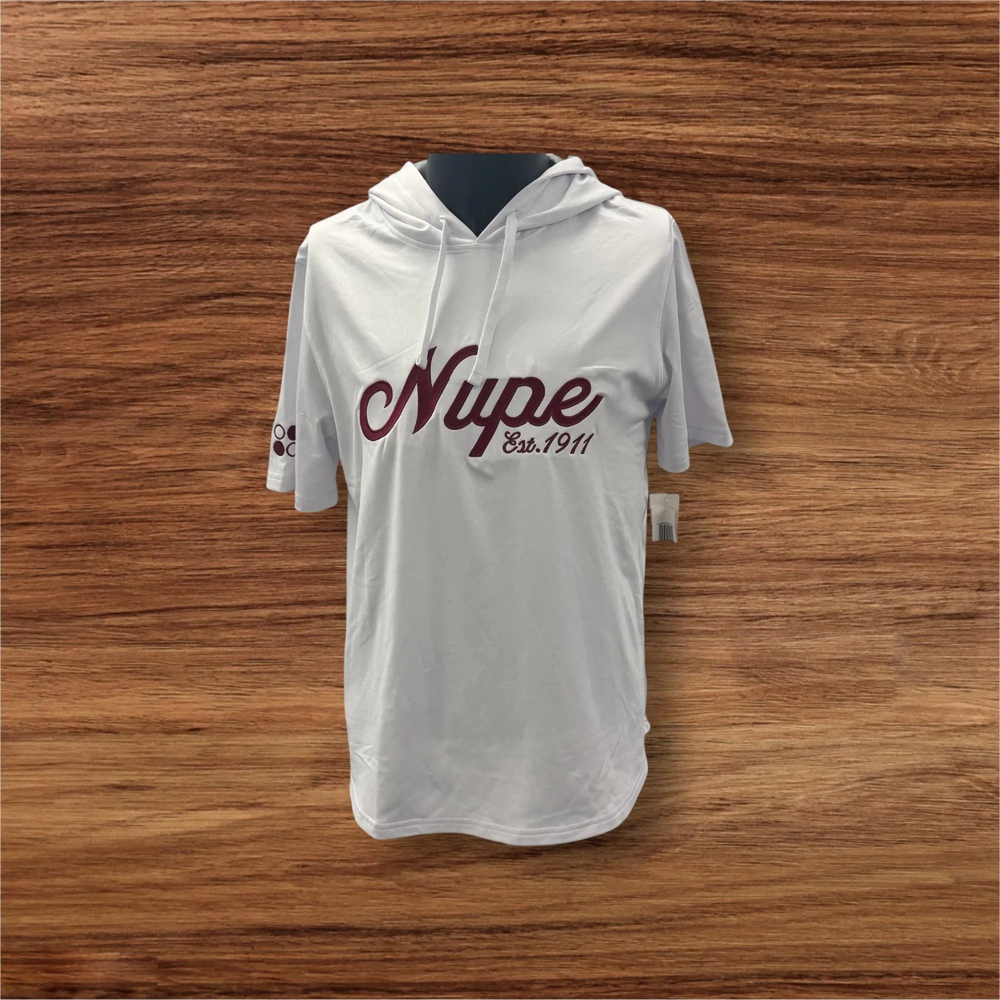 Nupe Est 1911 White Short Sleeve Warmup Hoodie
