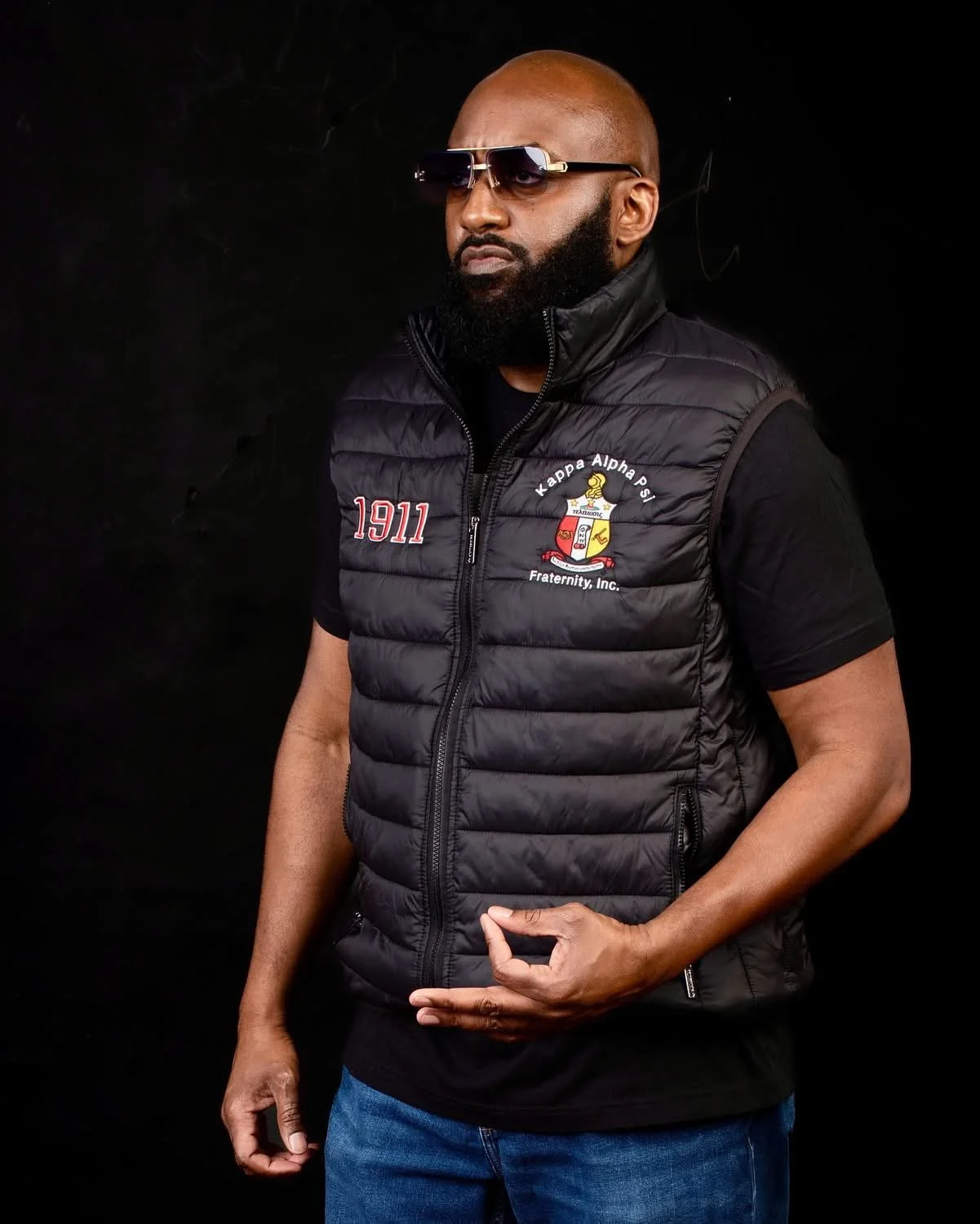 Kappa Alpha Psi Black Puffer Vest