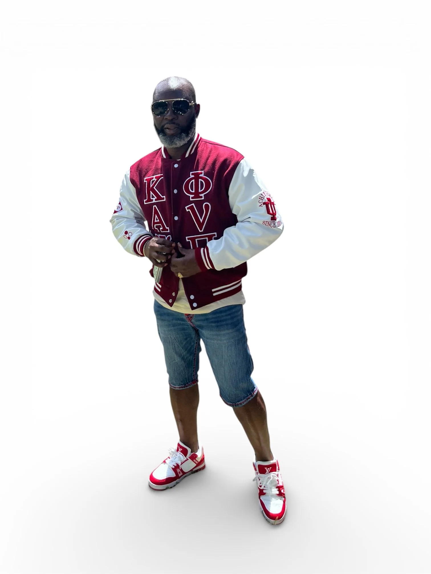 Kappa Alpha Psi Burgundy and White Sleeves Letterman Jacket