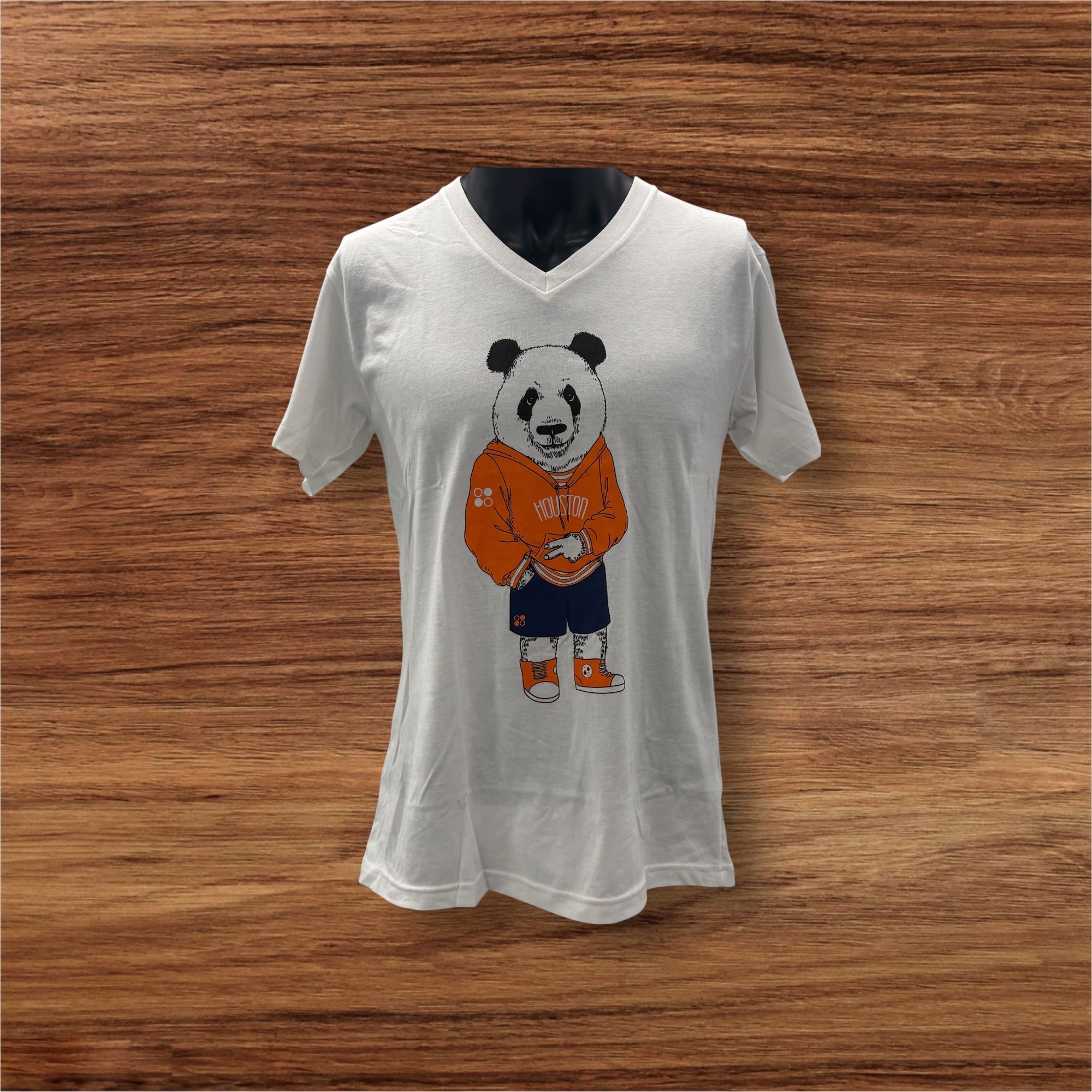 H-Town Panda V-Neck Tee