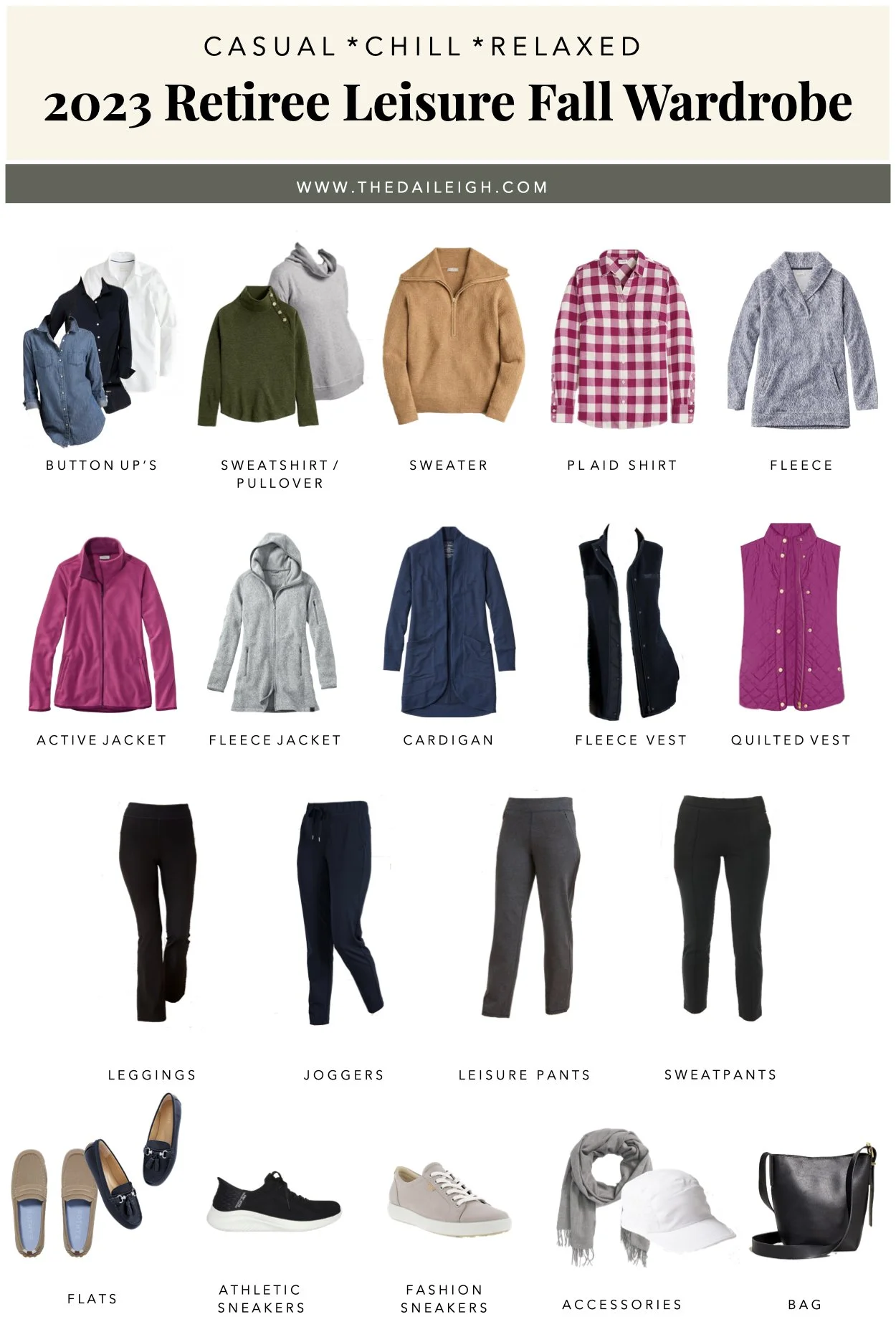 2023 Retiree Leisure Fall Capsule Wardrobe