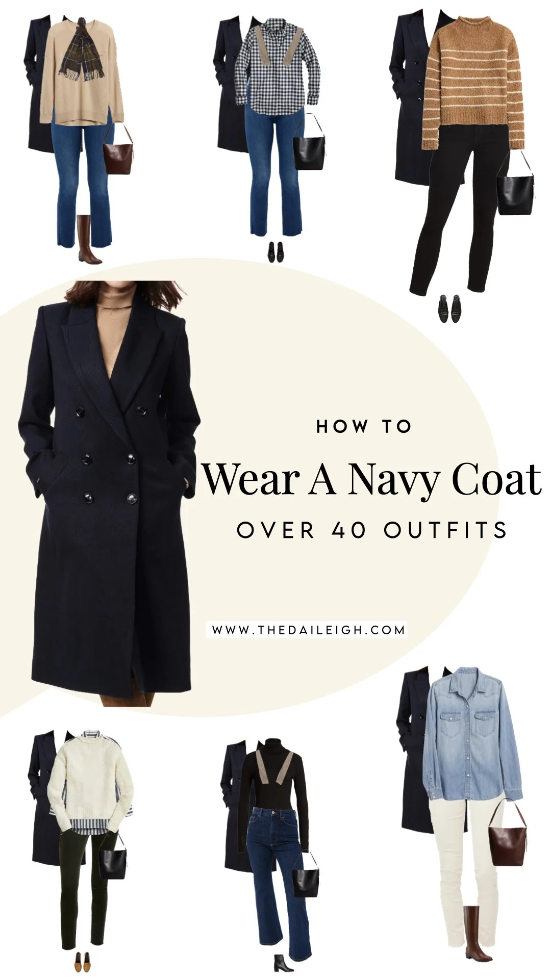 How To Wear A Navy Coat Winter Outfits