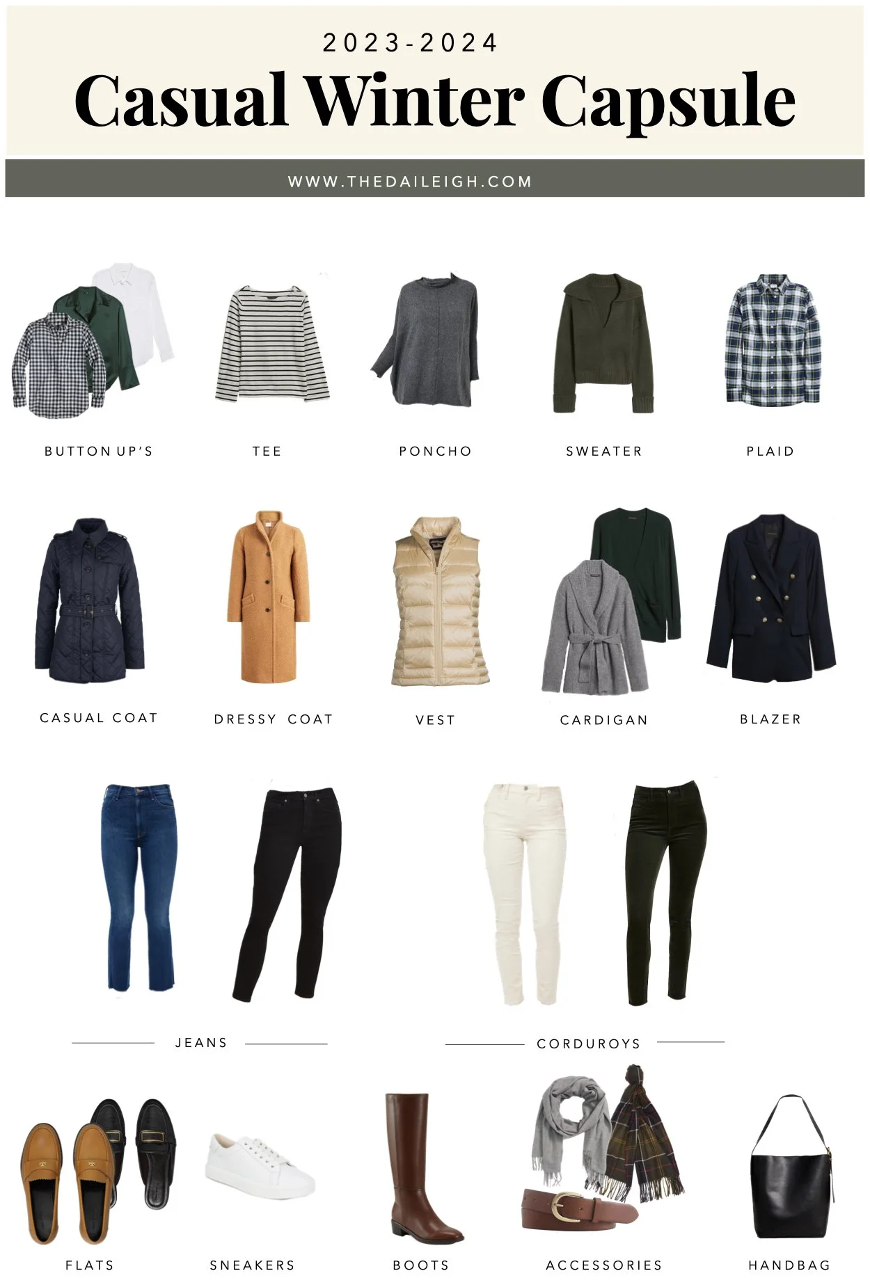 2023-2024 Casual Winter Capsule Wardrobe